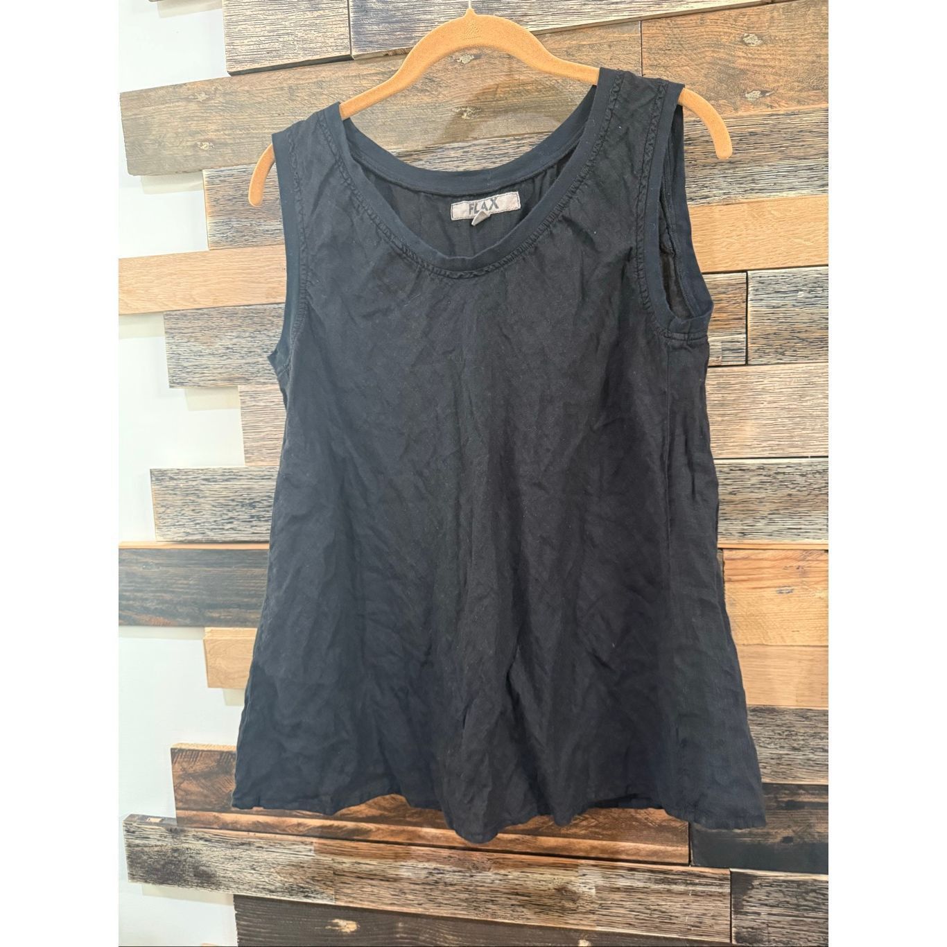 FLAX Flax NWOT linen sleeveless top neck and arm trim cotton size Size S / US 4 / IT 40 - 2 Thumbnail