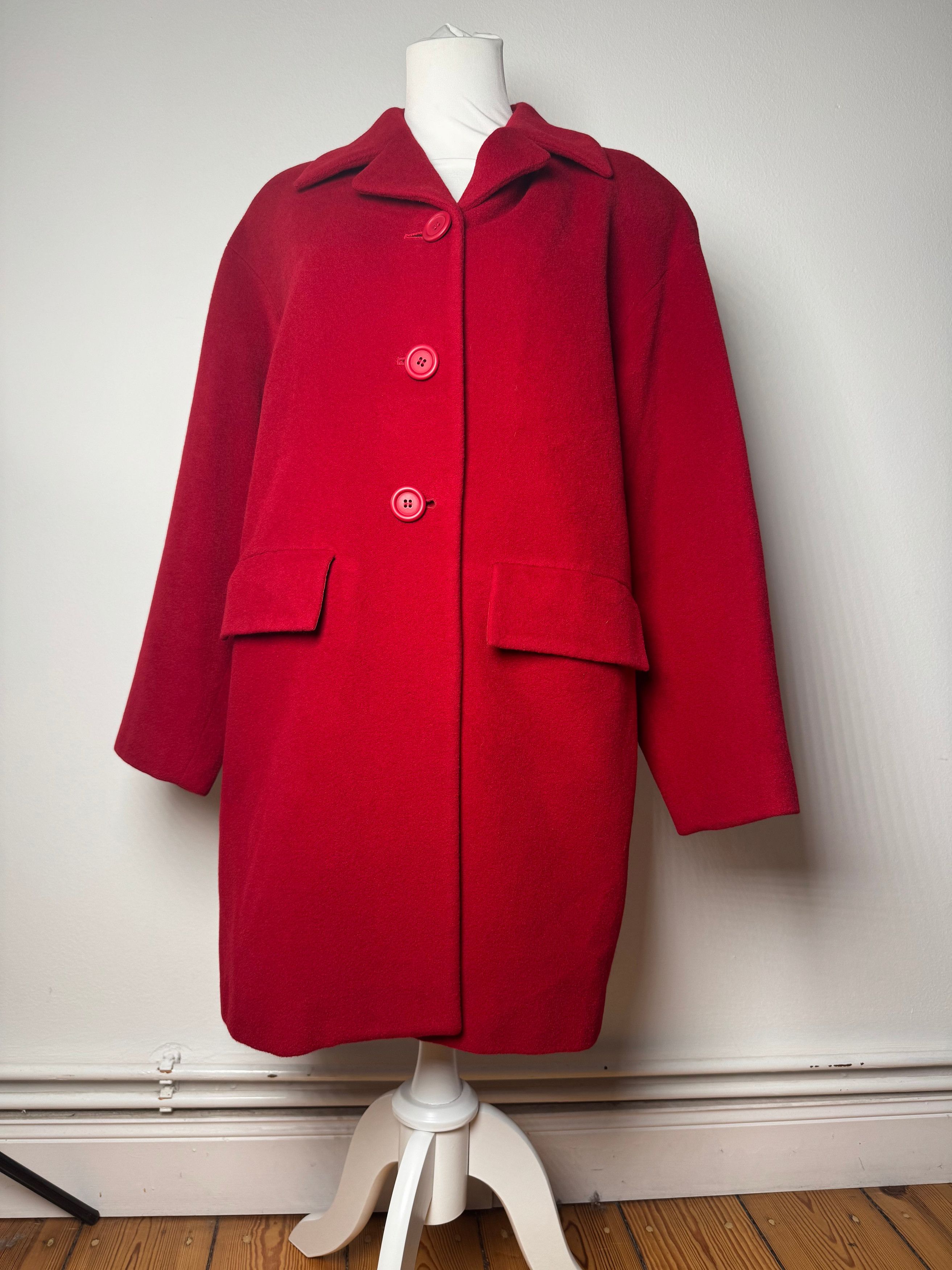 Vintage Wool Coat M red
