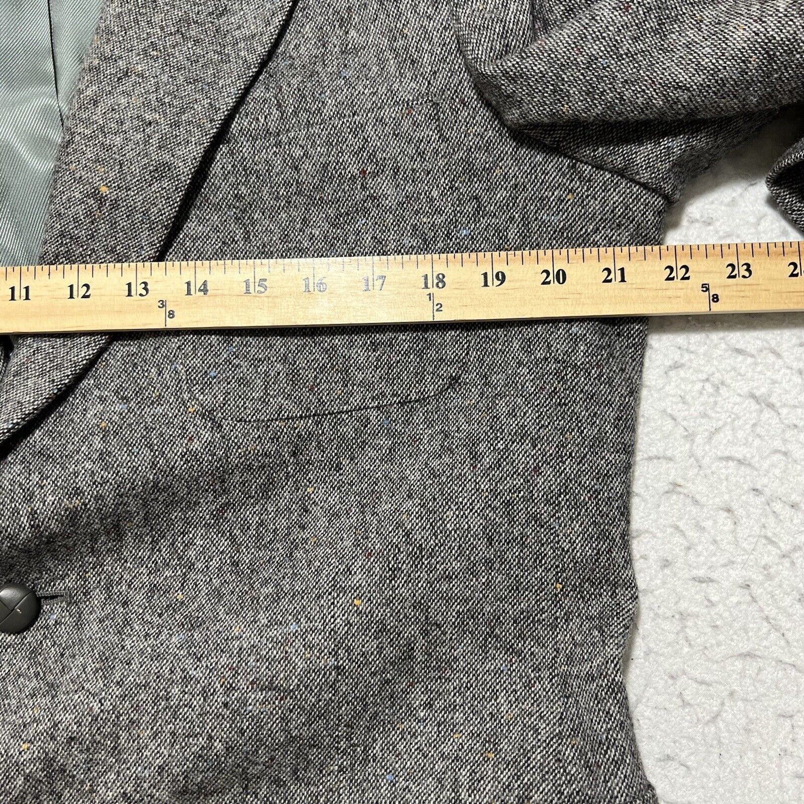 Stafford Options by Stafford Tweed Virgin Wool Sport Coat Elbow Pads Size 42R - 11 Thumbnail