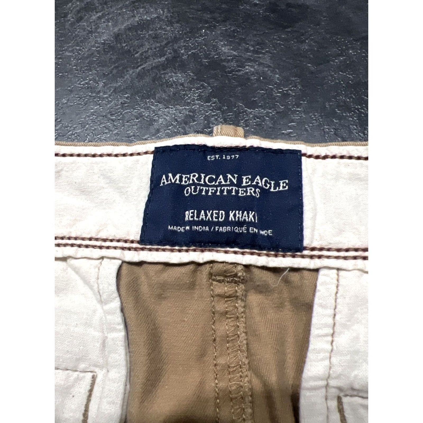 American Eagle Outfitters American Eagle Outfitters Pants Chino Slim Tapered Beige 33/32 Men Regular Inseam 31in Slits at Bottom Size US 31 - 5 Thumbnail