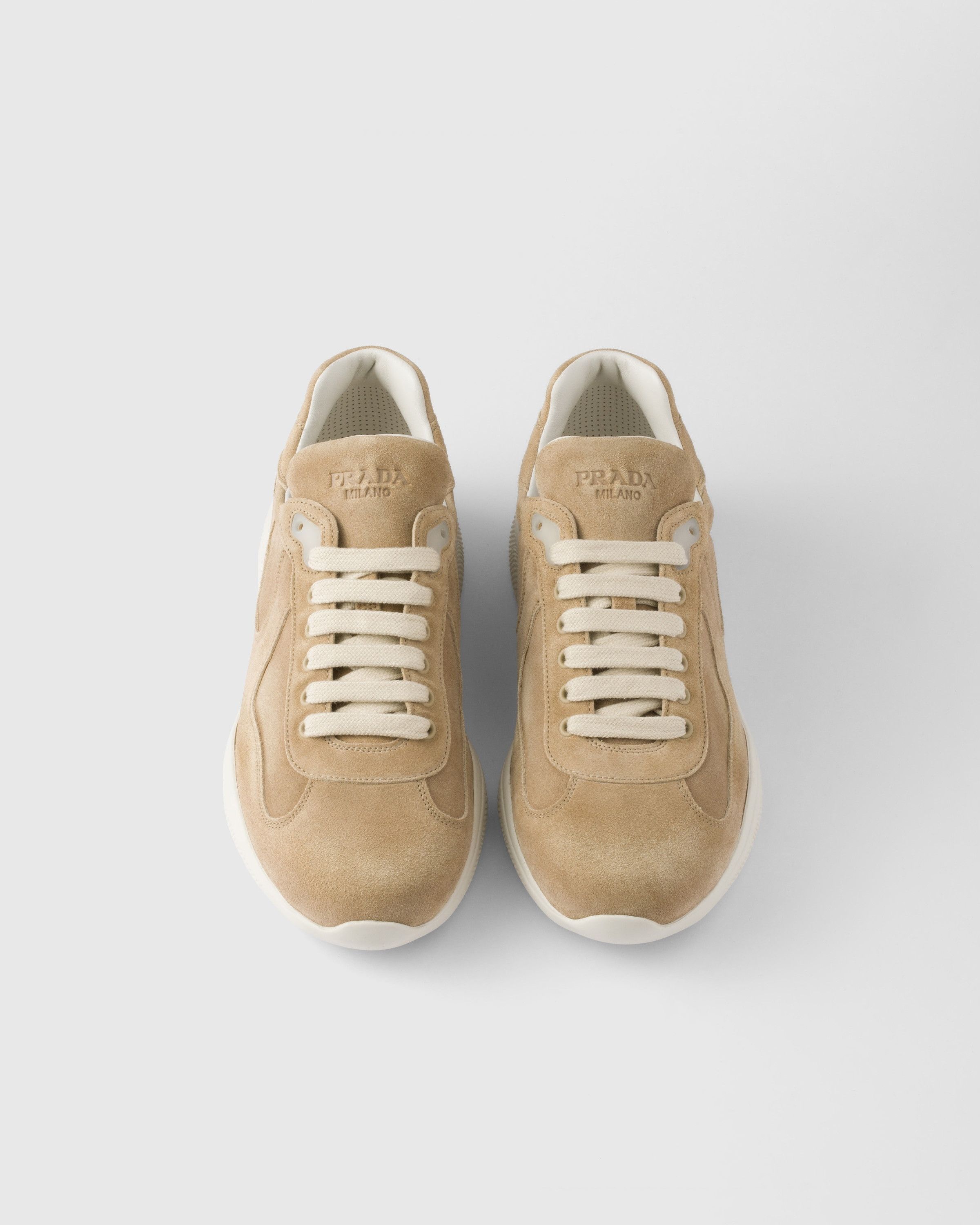 Prada o1la1rc1a0925 America's Cup Suede Sneakers in Beige Size US 10 / EU 43 - 3 Thumbnail