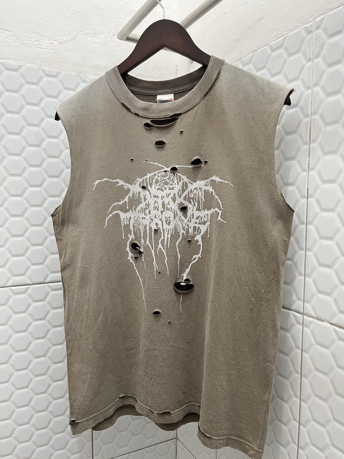 Band Tees Vintage Thrashed Darkthrone Sleeveless Size US M / EU 48-50 / 2 - 3 Thumbnail
