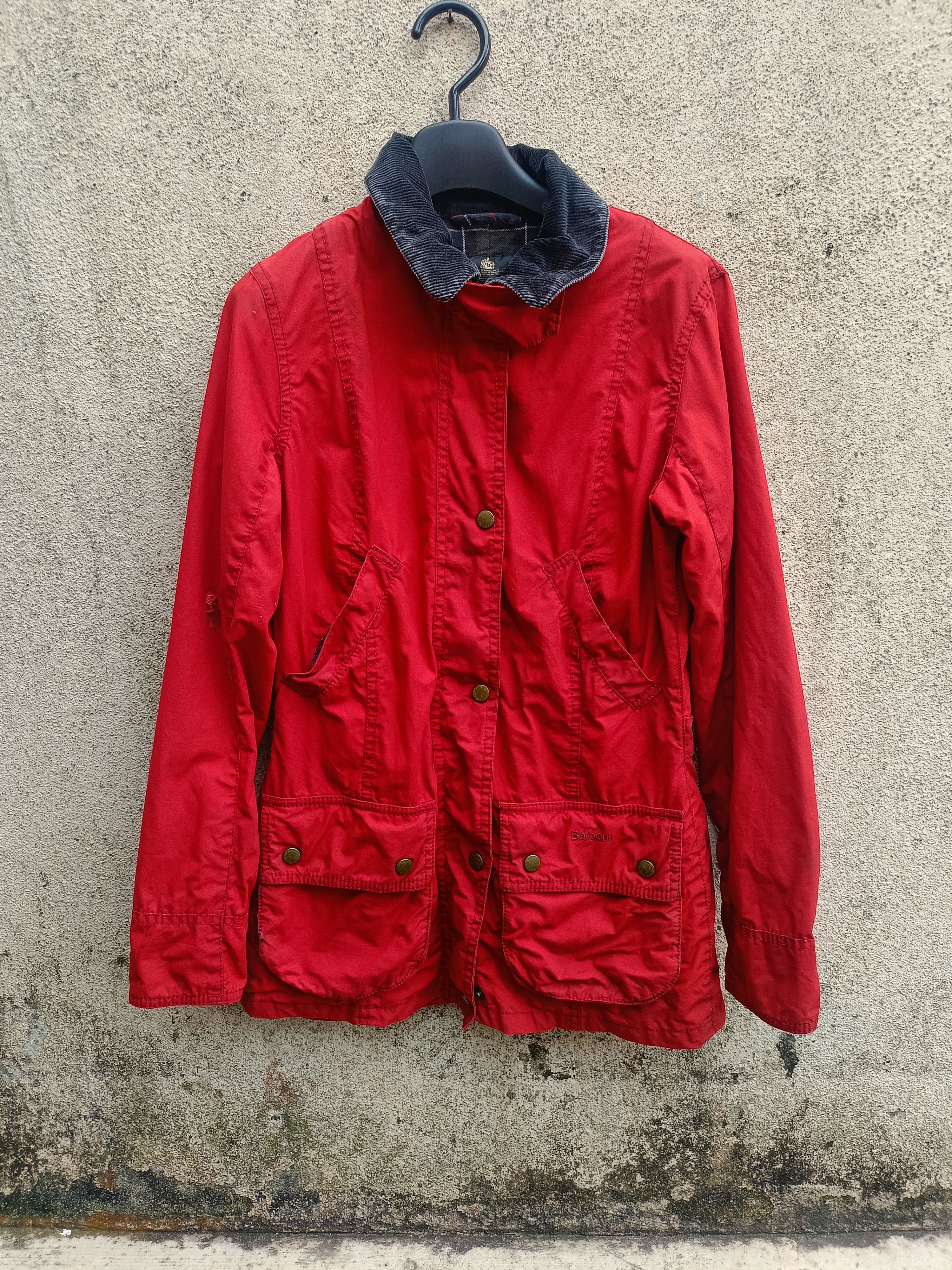Barbour Barbour Beadnell Jacket Womens UK 8 Red Wax Coat Size S / US 4 / IT 40 - 1 Thumbnail