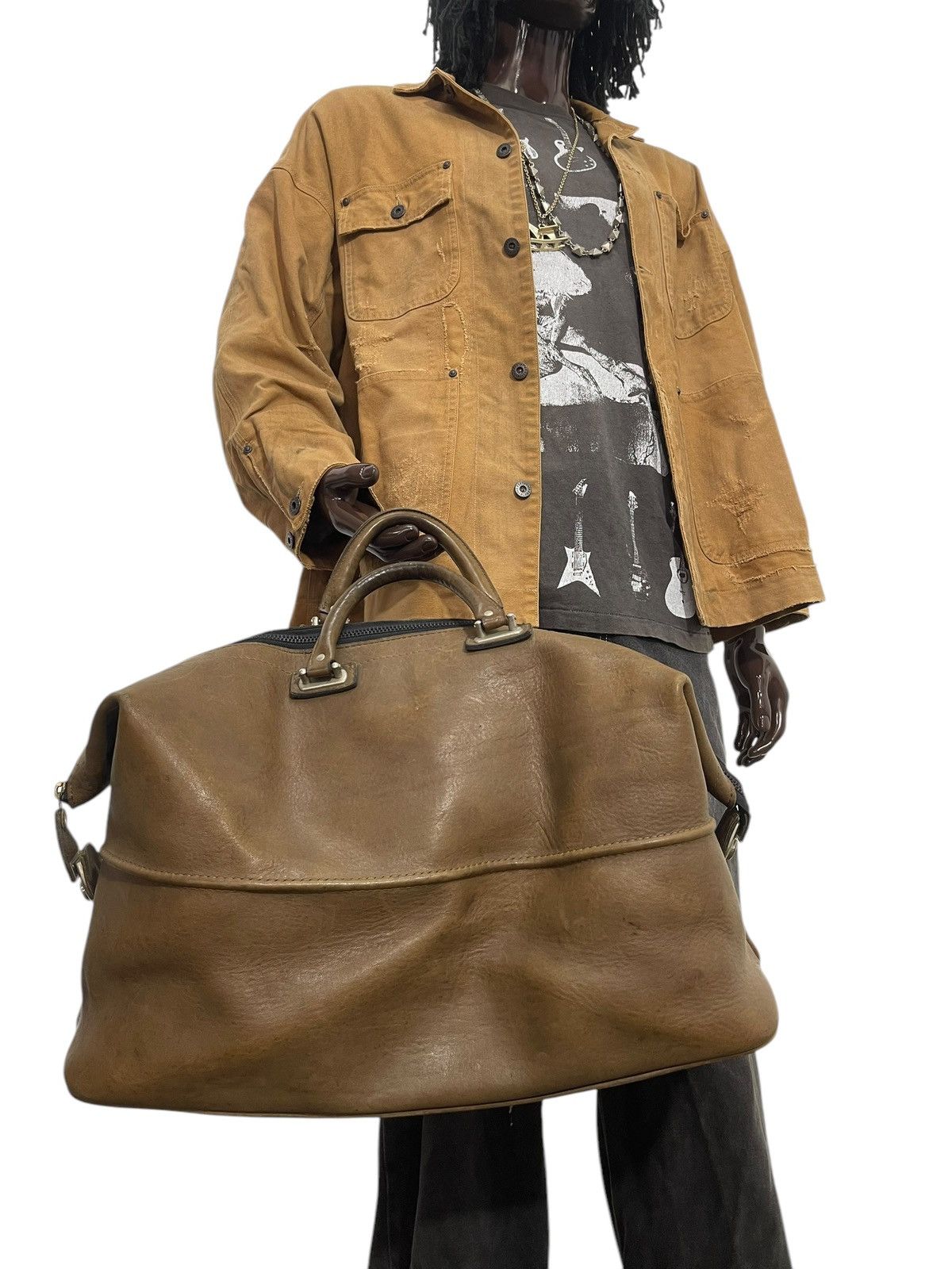 Genuine Leather Full Leather Vtg 80s D.B.G.M Japan Duffle Travel Bag 2🟩0 Size ONE SIZE - 1 Thumbnail
