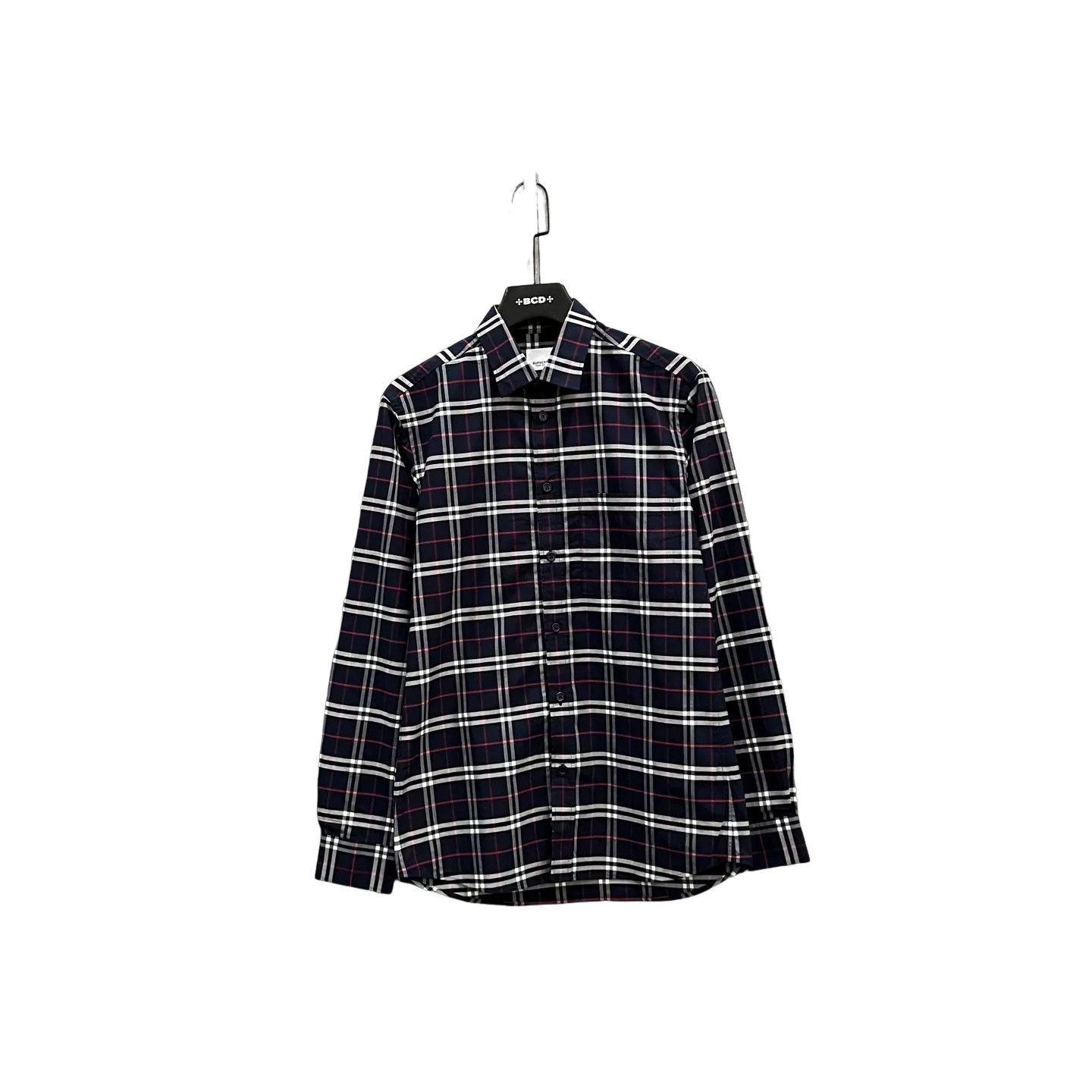 Burberry Burberry Navy Check Cotton Blend Shirt S Size US S / EU 44-46 / 1 - 1 Thumbnail