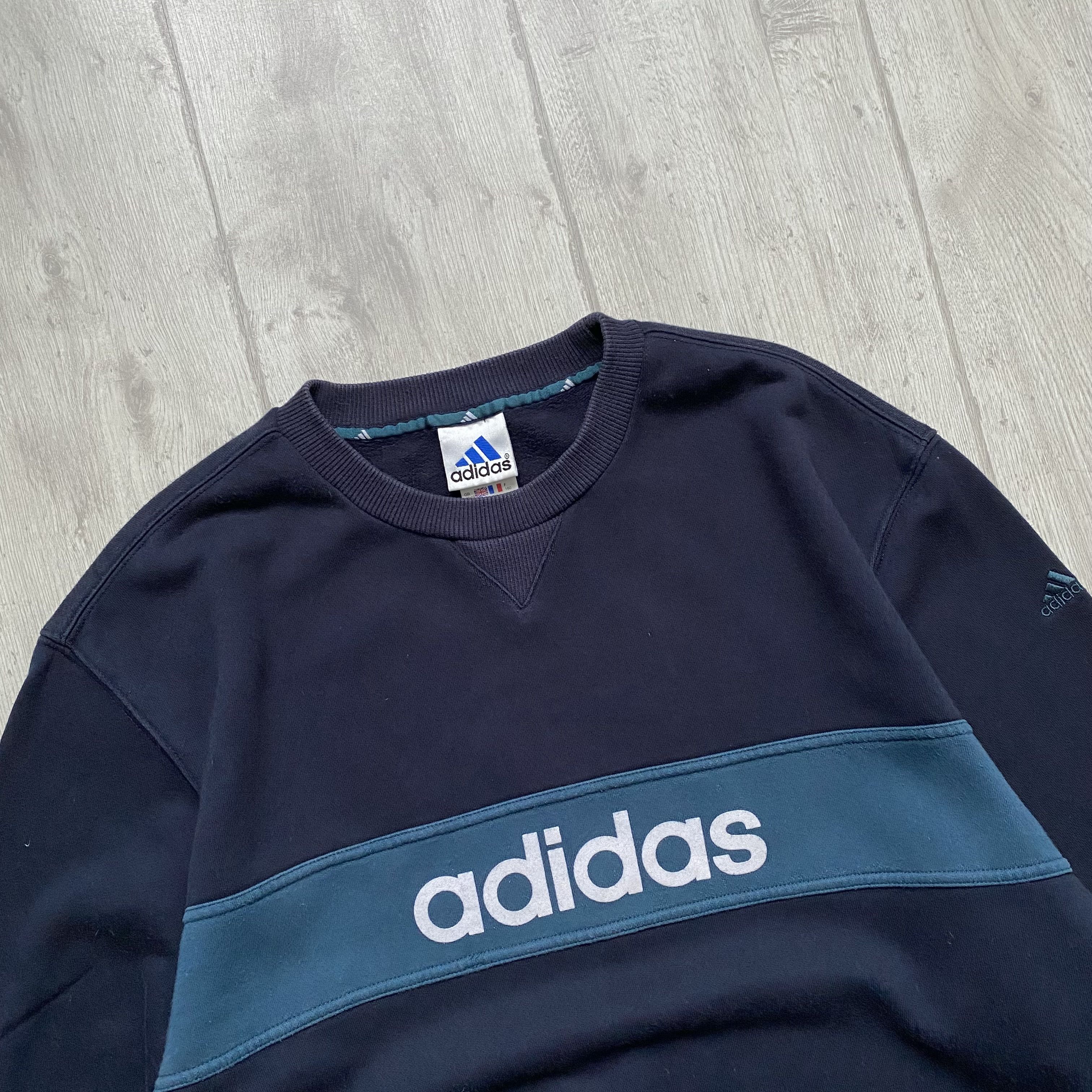 Adidas 🔥 Vintage 90s Adidas Boxy Sweatshirt Big Logo Crewneck Size US M / EU 48-50 / 2 - 3 Thumbnail