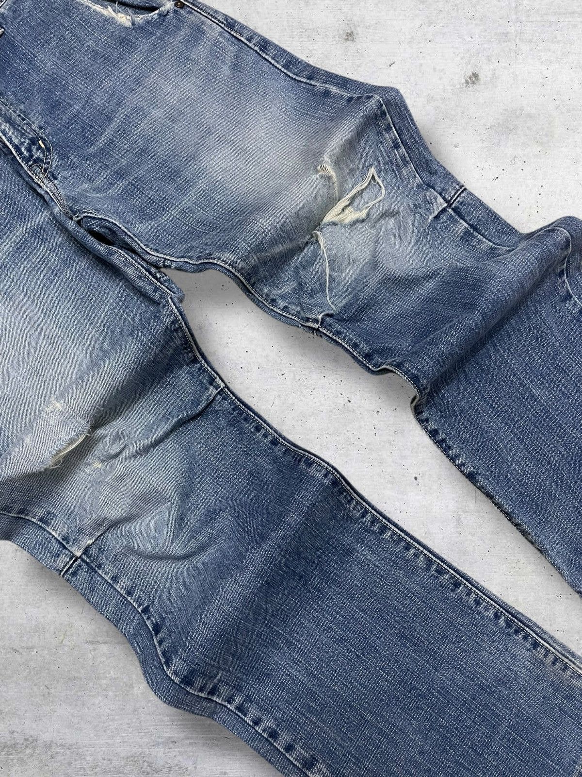 Japanese Brand VINTAGE STUDIO ECRU 90S JAPAN DESIGNER RARE DISTRESSED DENIM Size US 32 / EU 48 - 6 Thumbnail