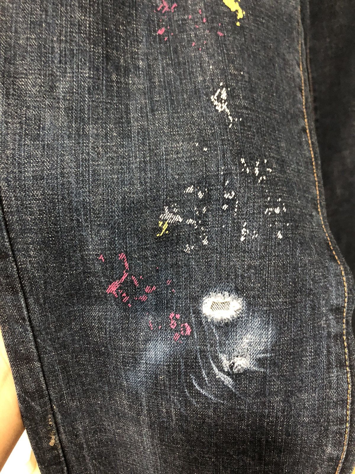 Beauty Beast × Japanese Brand Crazy Bomb Paint Splatter Denim Size US 30 / EU 46 - 10 Thumbnail