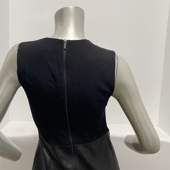 Vince Vince Sleeveless Leather Ponte Combo Sheath Dress Black Size Size XS / US 0-2 / IT 36-38 - 9 Thumbnail