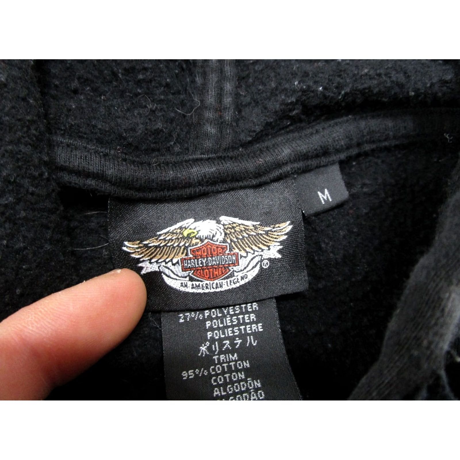 Harley Davidson Harley-Davidson Womens Full Zip Up Embroidered Hoodie Sweatshirt M Black Hooded Biker Shirt Size M / US 6-8 / IT 42-44 - 3 Thumbnail