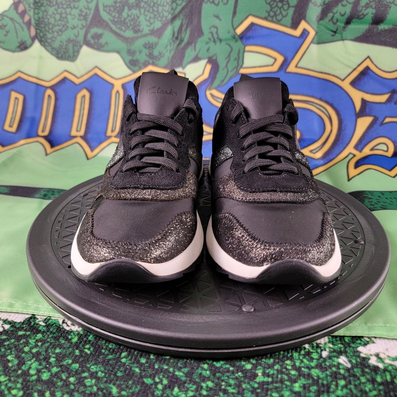 Clarks Clarks Womens Dashlite Jazz Sneakers Black Sz 7W Size US 7 / IT 37 - 4 Thumbnail