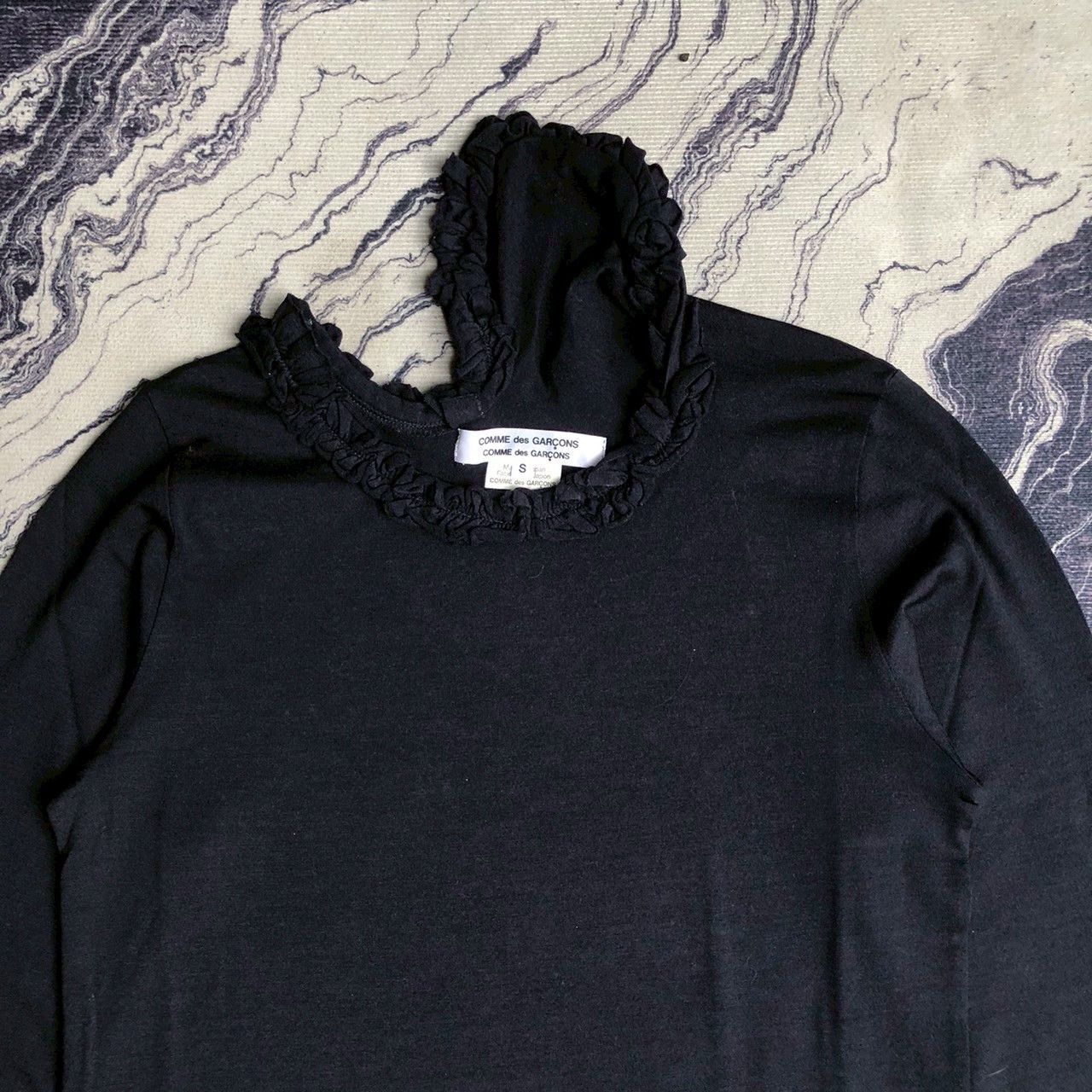 Comme des Garcons Comme des Garcons Frill Neck Wool Top Black Size S / US 4 / IT 40 - 3 Thumbnail