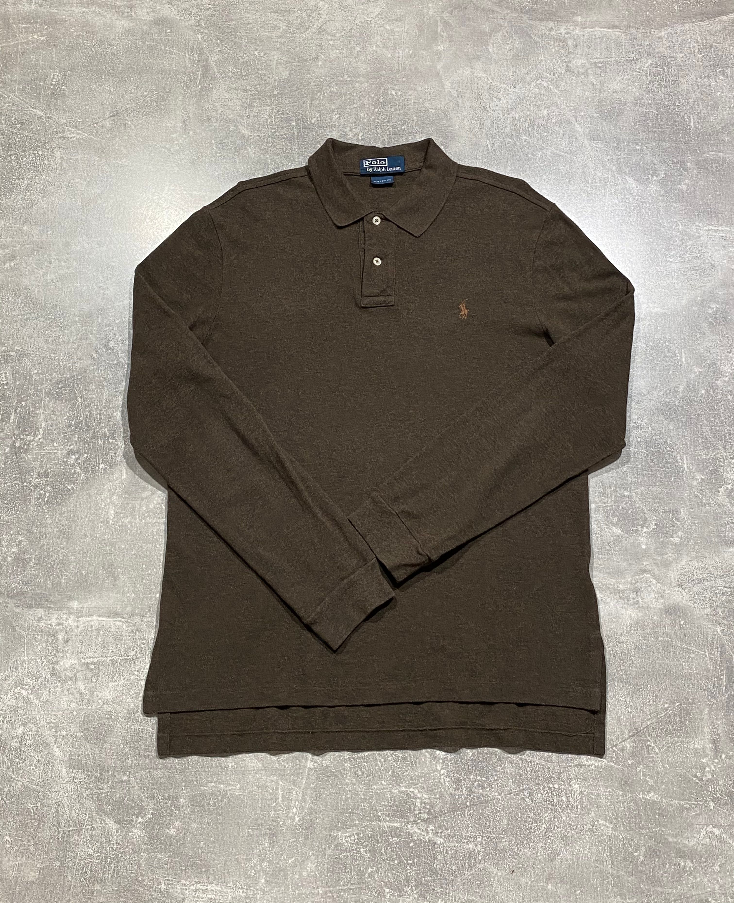Pre-owned Polo Ralph Lauren X Vintage Polo Ralph Laurent Rugby Long Sleeve In Brown