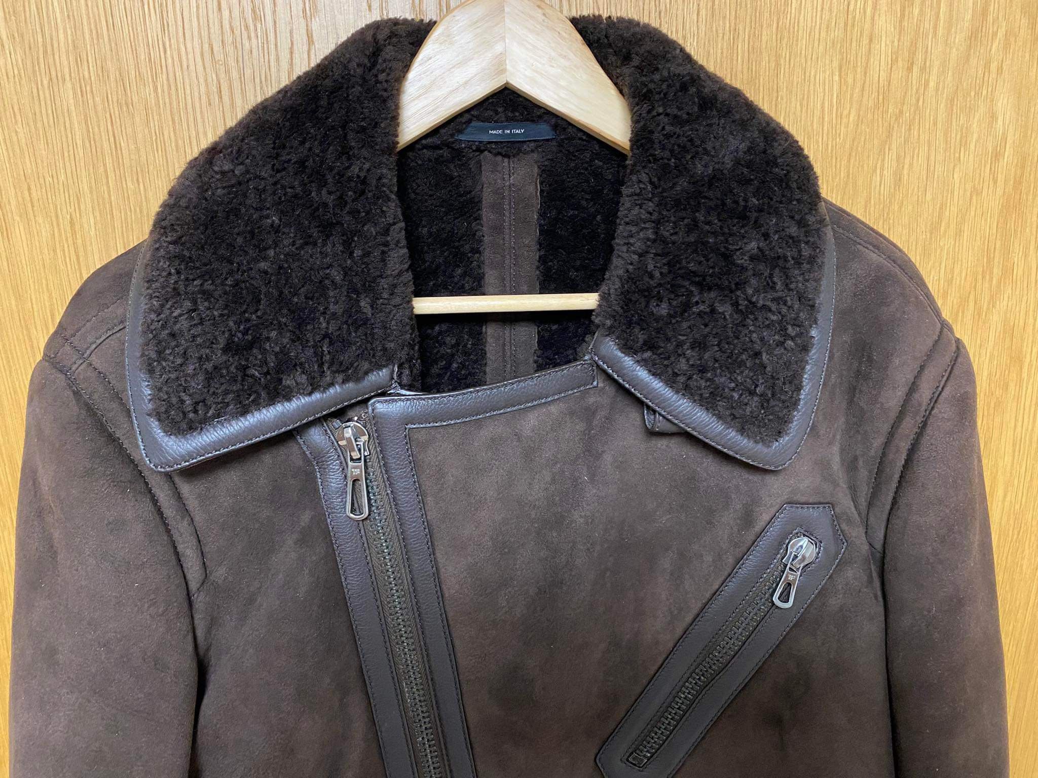 Tom Ford GQ Approved - Shearling Biker Aviation Leather Bomber Jacket Size US L / EU 52-54 / 3 - 16 Thumbnail
