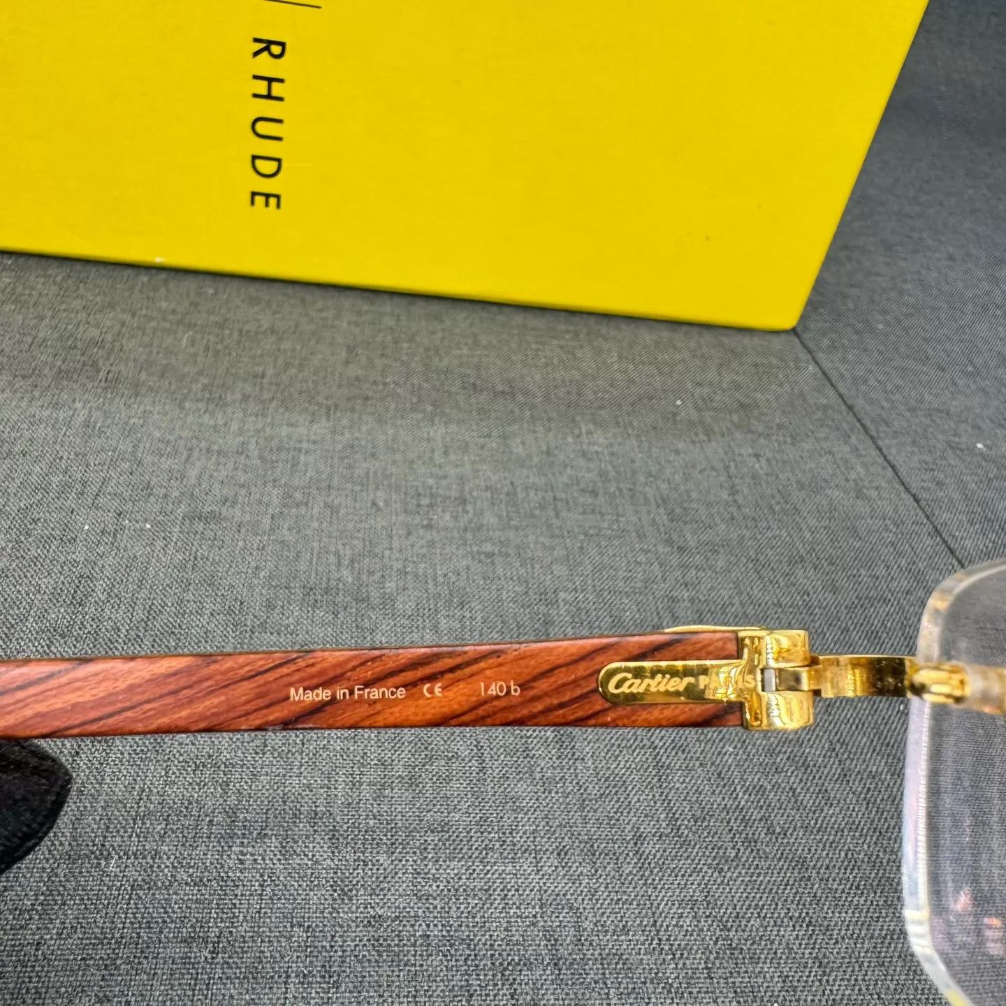 Cartier Cartier Classic Wood Grain 18k Gold Eyeglasses One Size Size ONE SIZE - 6 Thumbnail