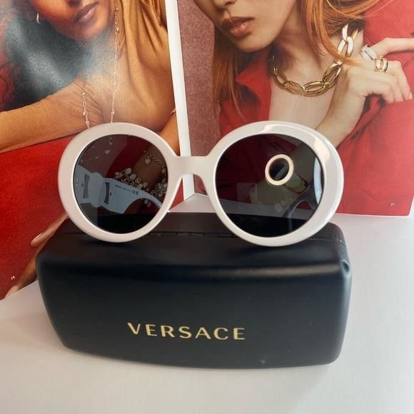 Versace 🤍🤍🔥🔥New - VERSACE Dark Gray Round Ladies Sunglasses VE4 Size ONE SIZE - 9 Thumbnail