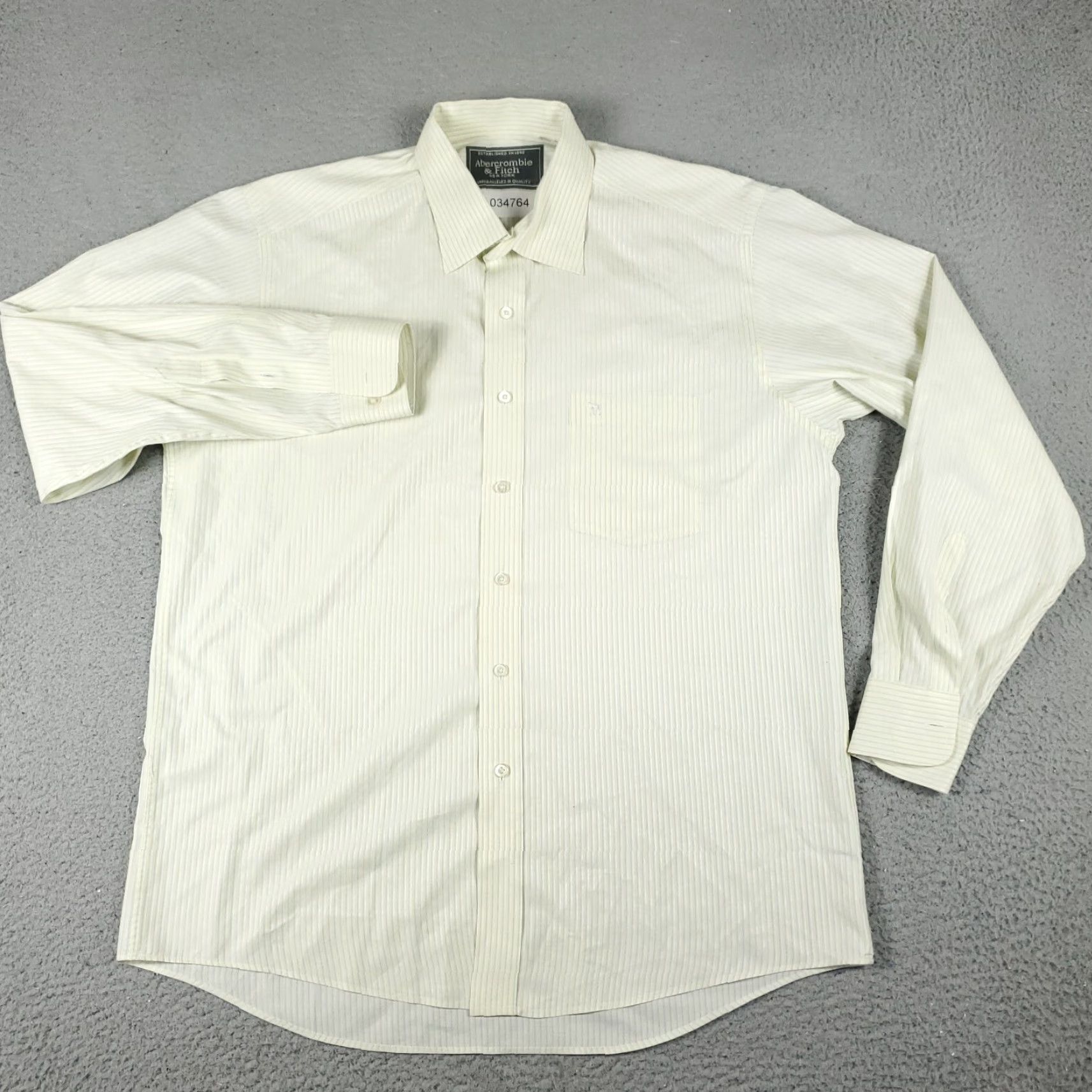Abercrombie & Fitch Abercrombie & Fitch Button-Up Shirt Mens Size 17.5 Yellow Striped Long Sleeve Classic Preppy Size US XL / EU 56 / 4 - 3 Thumbnail
