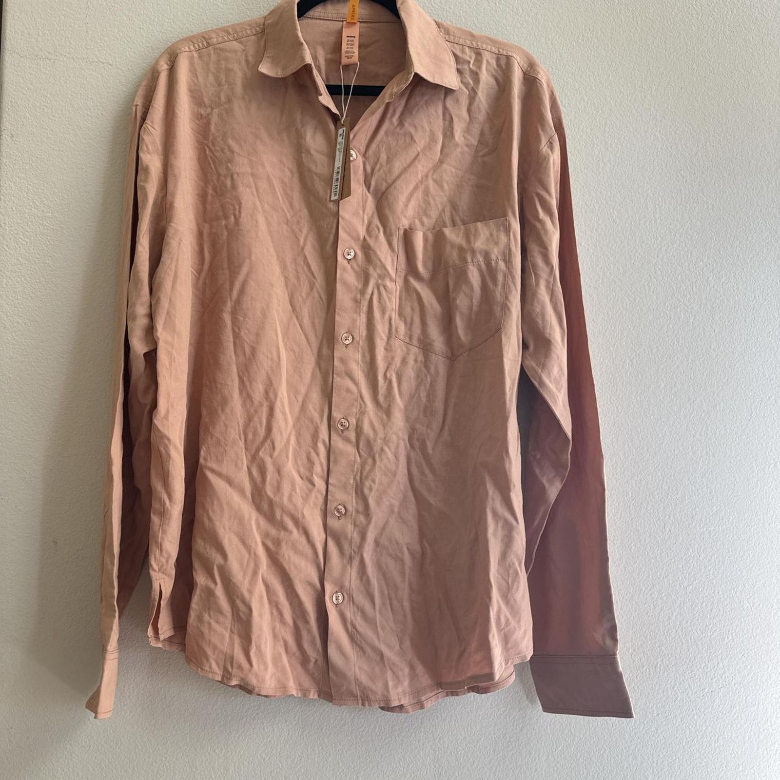 SKIMS NWT SKIMS Cover Ups Long Sleeve Button Up Shirt - Ochre XXS Size XXS / US 00 / IT 34 - 1 Thumbnail
