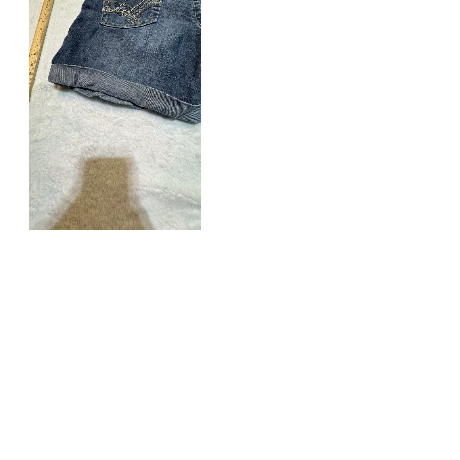 Denime TRUCE Rolled Up Stretch Blue Denim Jean Shorts Women's Size 17 EUC Medium Wash Size 38" / US 16 / IT 52 - 9 Thumbnail