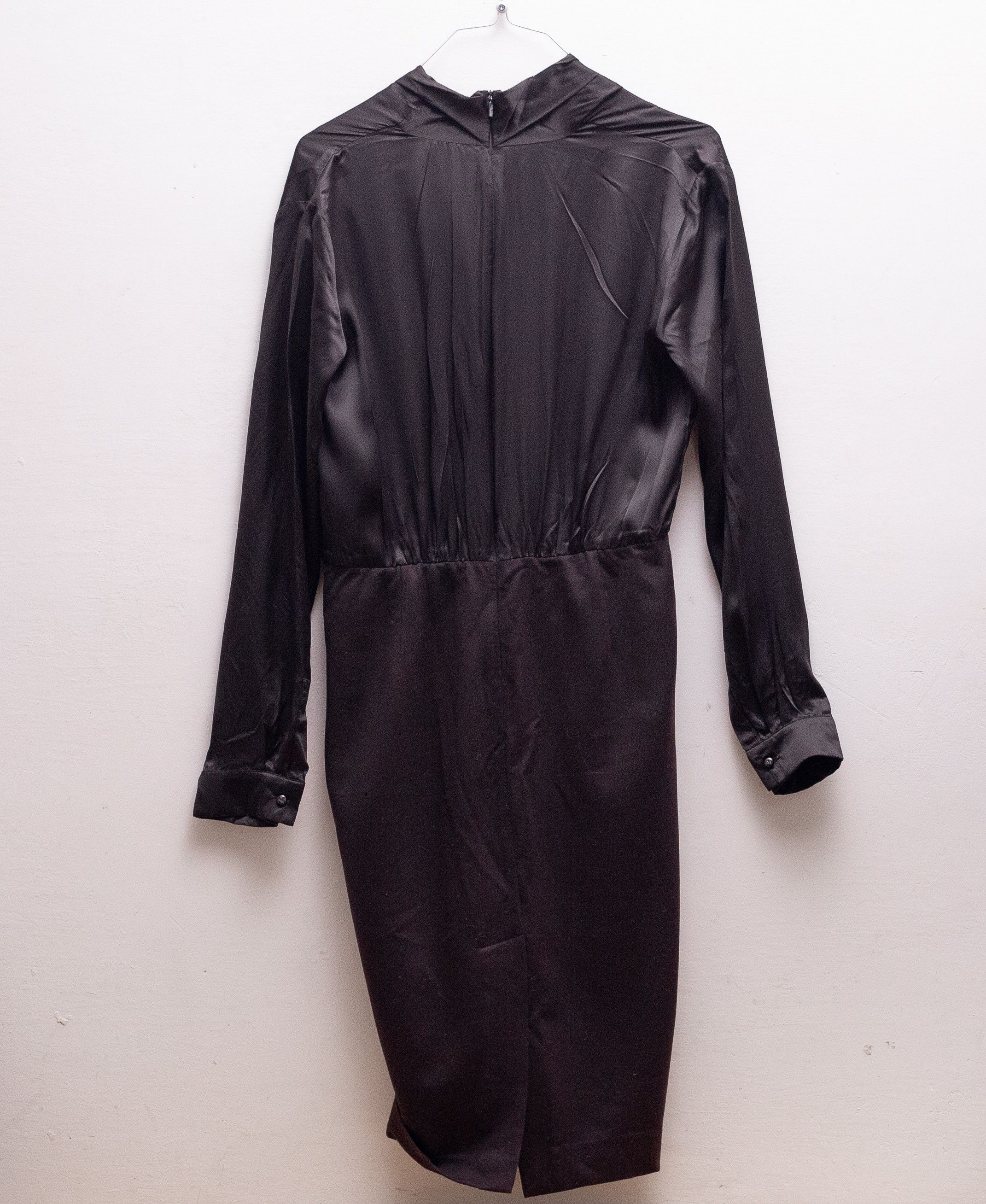Max Mara MAX MARA Mid-Length Dress Black Brown Silk Virgin Wool Sz 42 Size XL / US 12-14 / IT 48-50 - 3 Thumbnail