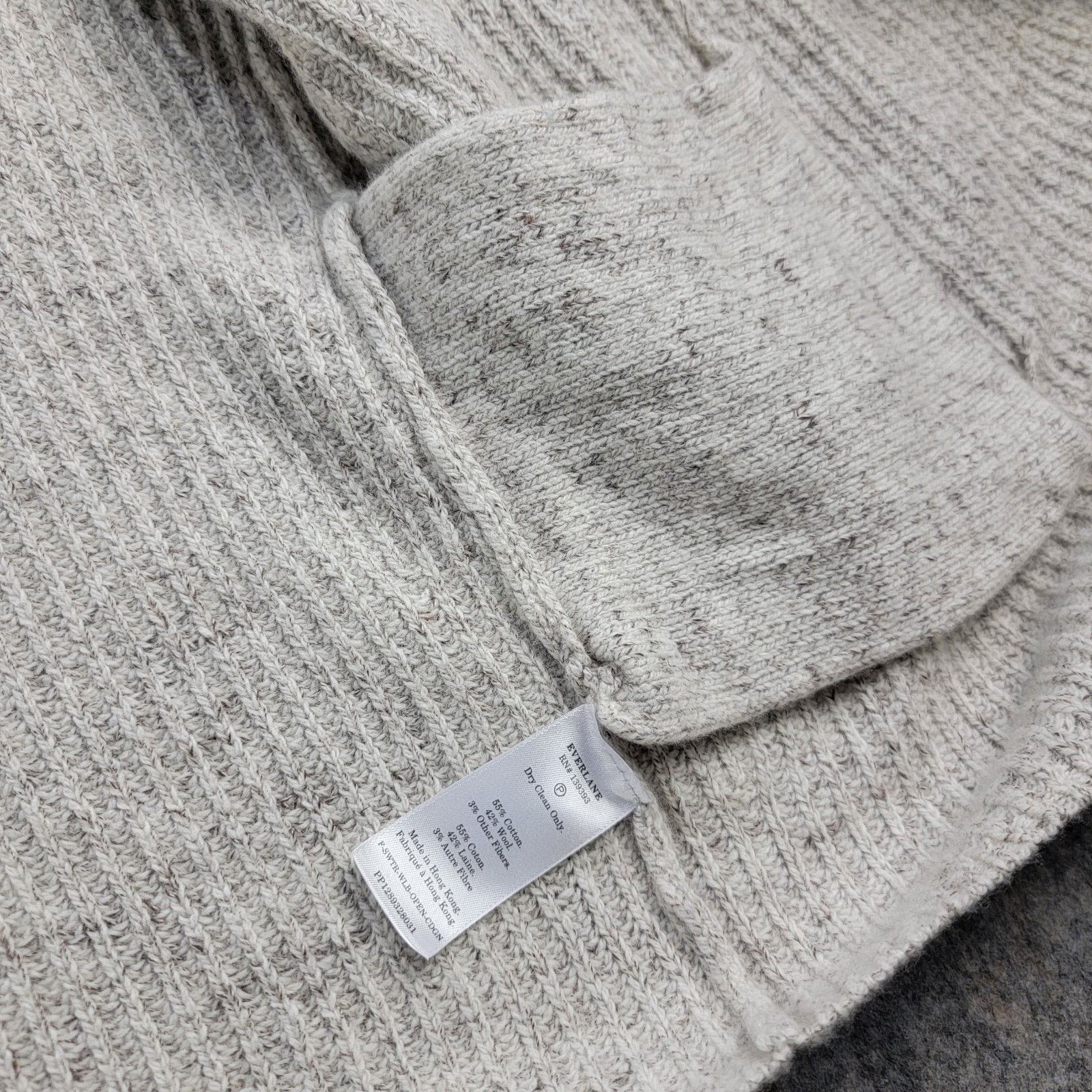 Everlane Everlane Cotton Wool Cardigan Size M Beige Oversized Ribbed Size M / US 6-8 / IT 42-44 - 7 Thumbnail