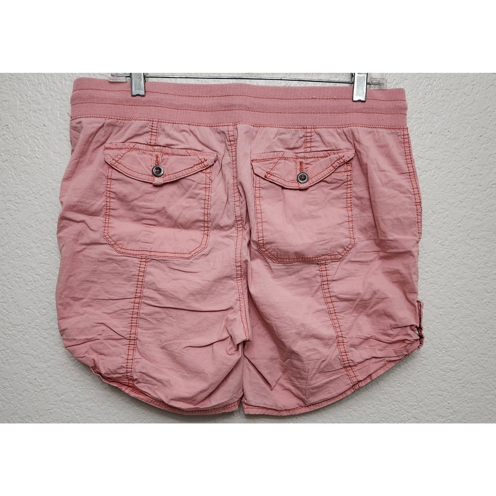 Other Khakis & Company Orange Roll Tab Hem Flat Front Shorts 10 Size 35" - 4 Thumbnail