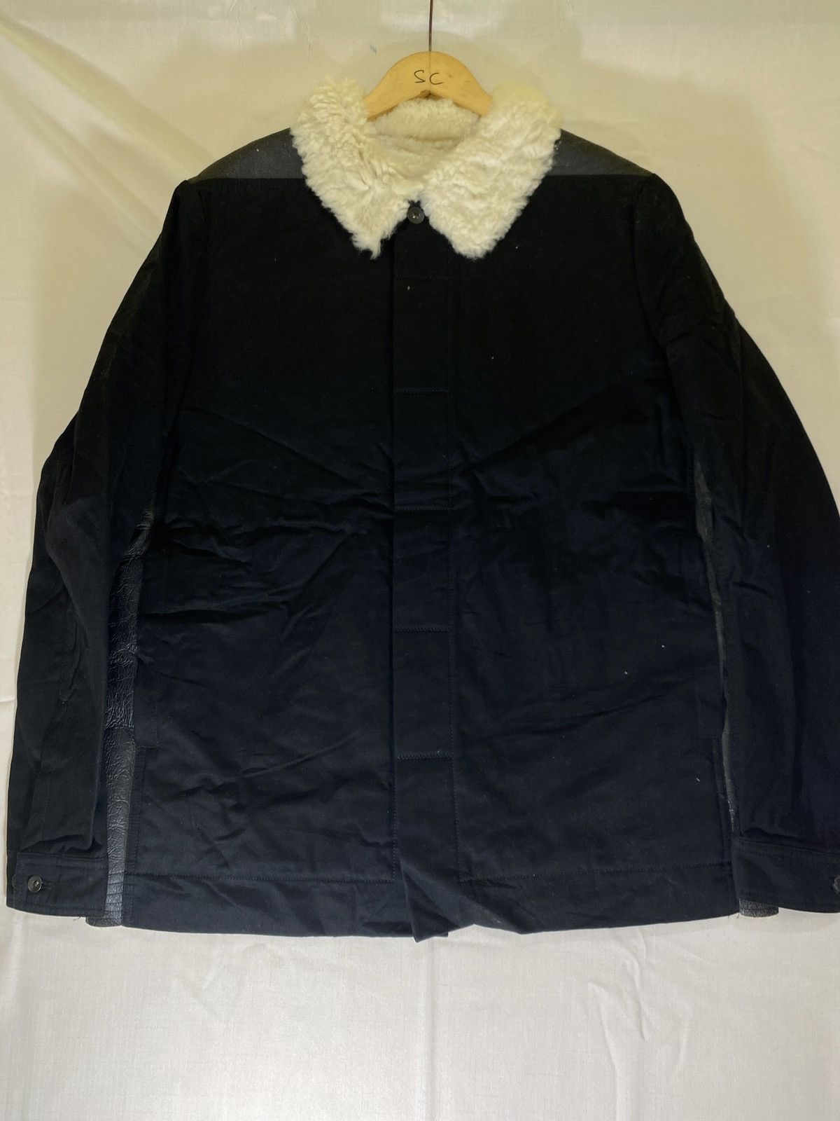 Rick Owens hybrid trucker sherpa mix leather Size US M / EU 48-50 / 2 - 1 Thumbnail