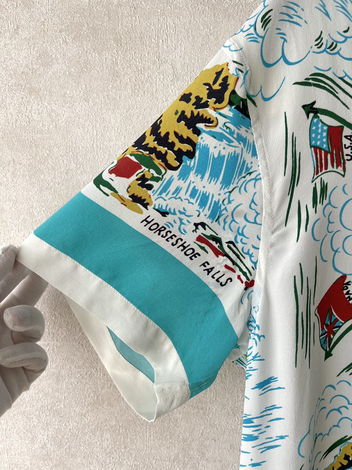 Bode BODE SS23 Niagara Souvenir SS Silk Shirt S/M - NWT Ltd Ed Size US M / EU 48-50 / 2 - 6 Thumbnail
