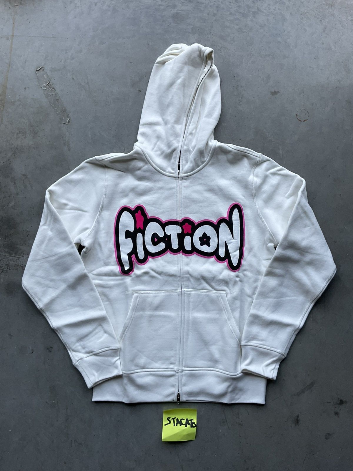 Vintage Fiction Logo Zip Up Hoodie White Size US S / EU 44-46 / 1 - 1 Thumbnail