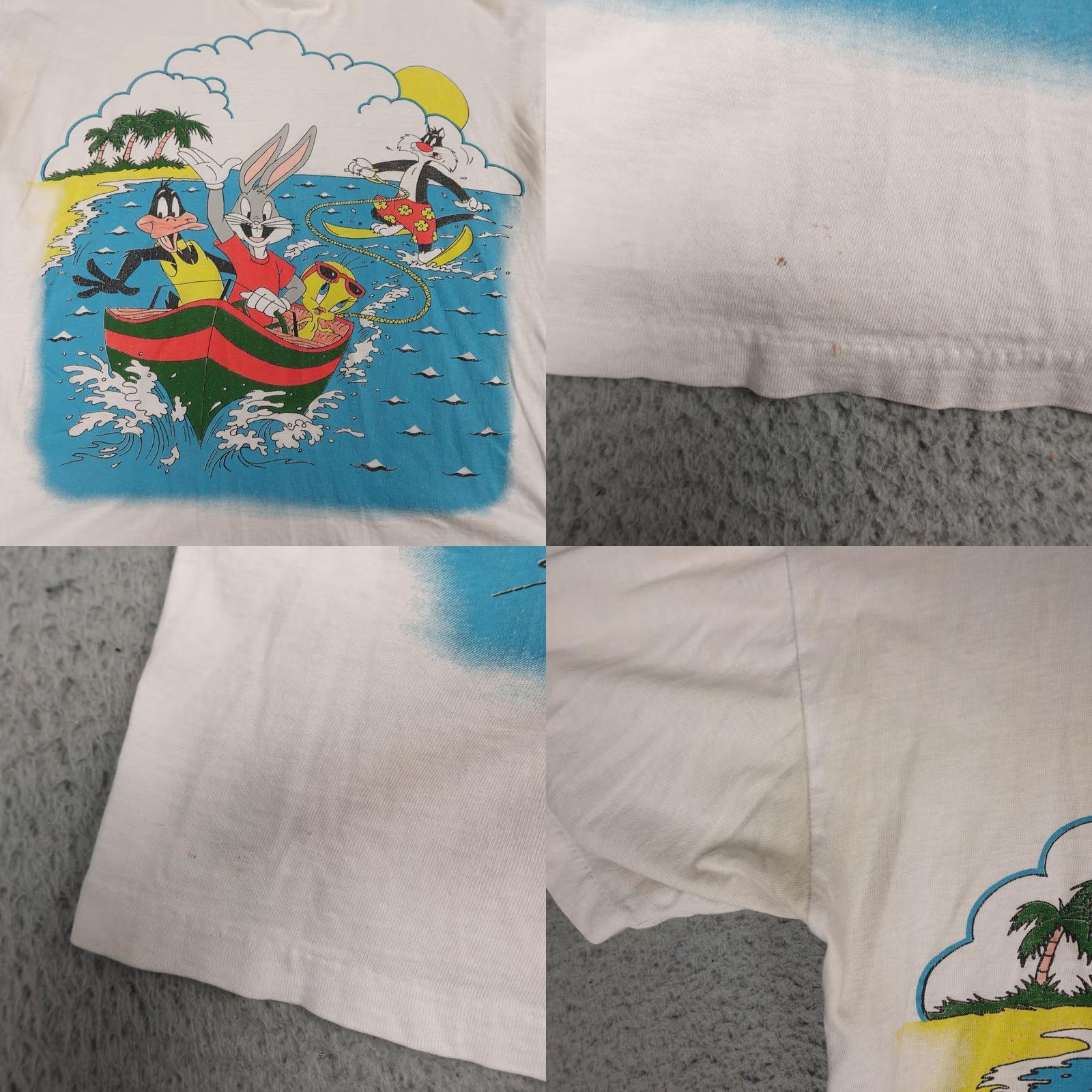 Vintage VINTAGE Caribbean Dream Looney Tunes Shirt Mens L White 90s Beach Surf Bugs Bunny Cartoon Size US L / EU 52-54 / 3 - 8 Thumbnail