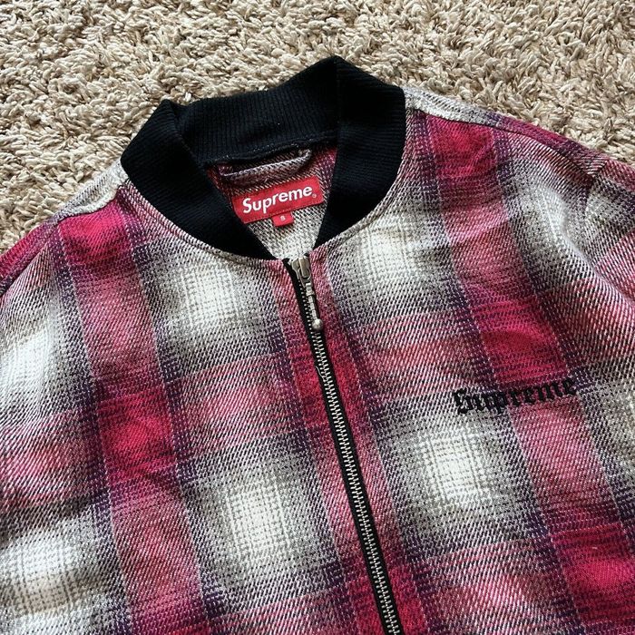 Supreme SS16 Shadow Plaid Acrylic Full Zip Bomber Jacket | Grailed