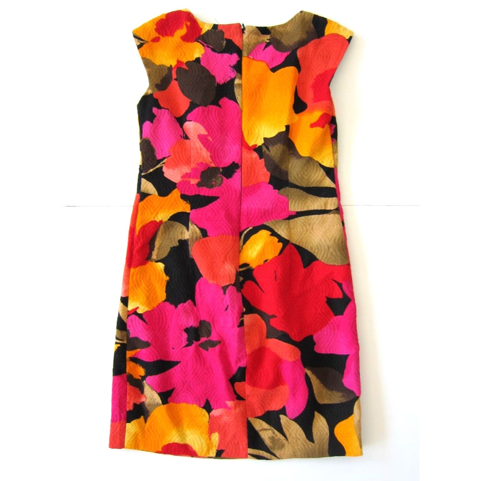Vintage Robbie Bee Pink Floral Cap Sleeve A-Line Sheath Dress 6P Size M / US 6-8 / IT 42-44 - 2 Thumbnail