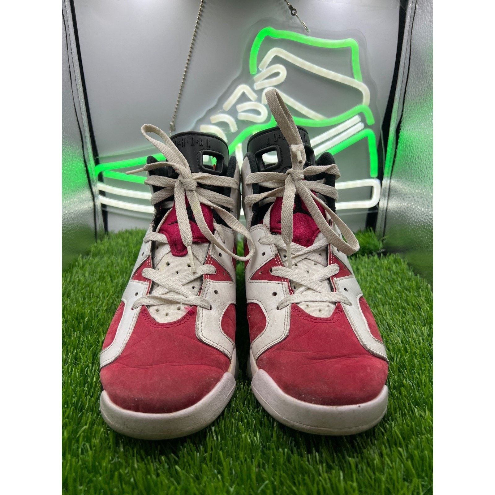 Jordan Brand × Nike Nike Air Jordan 6 Retro Carmine Red White Shoes Size 6.5Y W8 Size US 6.5 / EU 39-40 - 2 Thumbnail
