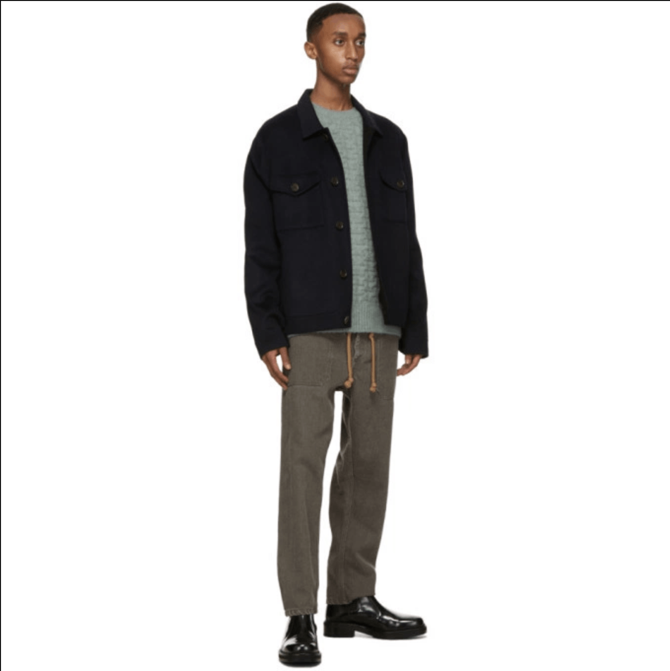 Nanushka Nanushka RHYES Wool and silk-blend jacket Navy S Size US S / EU 44-46 / 1 - 9 Thumbnail