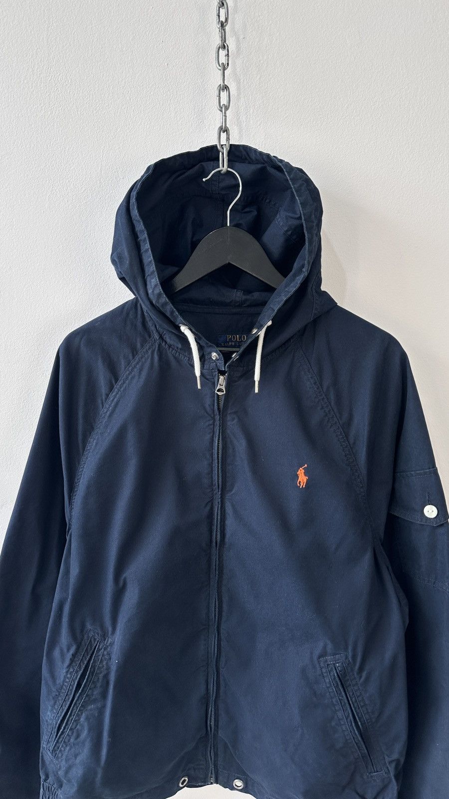 Polo Ralph Lauren Polo Ralph Lauren Hooded Windbreaker Jacket Navy Talon Zip Size US XL / EU 56 / 4 - 6 Thumbnail