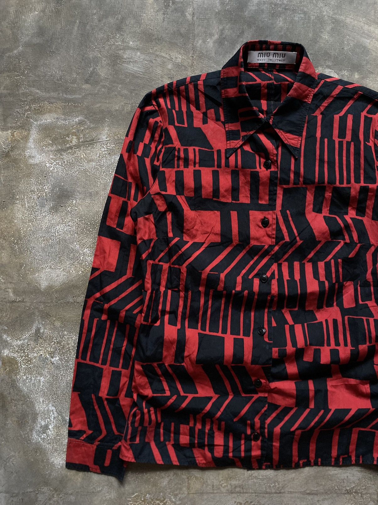 Miu Miu Miu Miu SS01 Geometric Pattern Shirt Size XS / US 0-2 / IT 36-38 - 4 Thumbnail