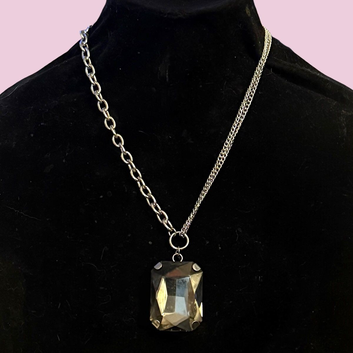 Other Silver tone chunky Smokey quartz pendant necklace Size ONE SIZE - 1 Thumbnail