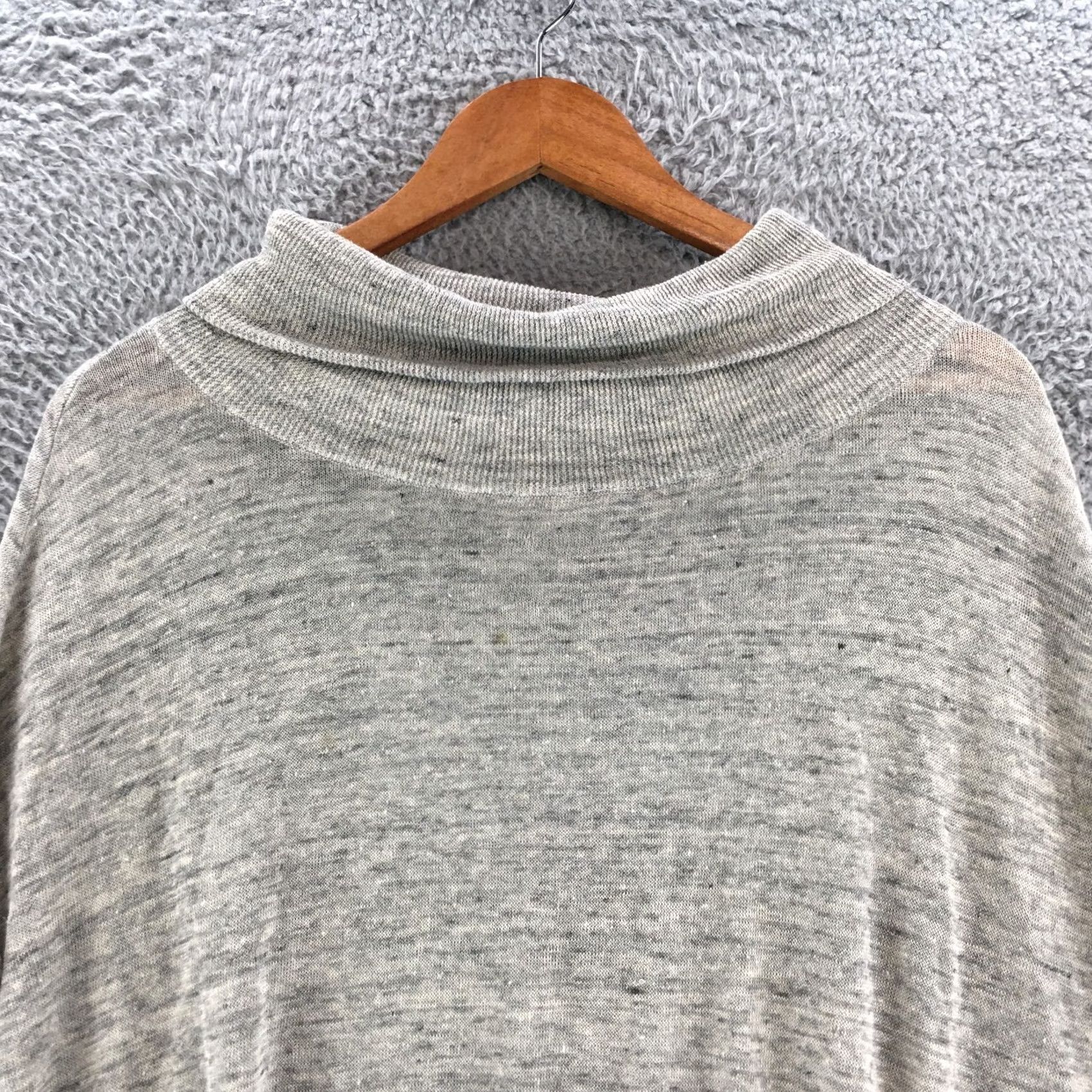 Talbots Talbots Sweater Womens S Gray Linen Blend Turtleneck Long Sleeve Pullover Size S / US 4 / IT 40 - 2 Thumbnail