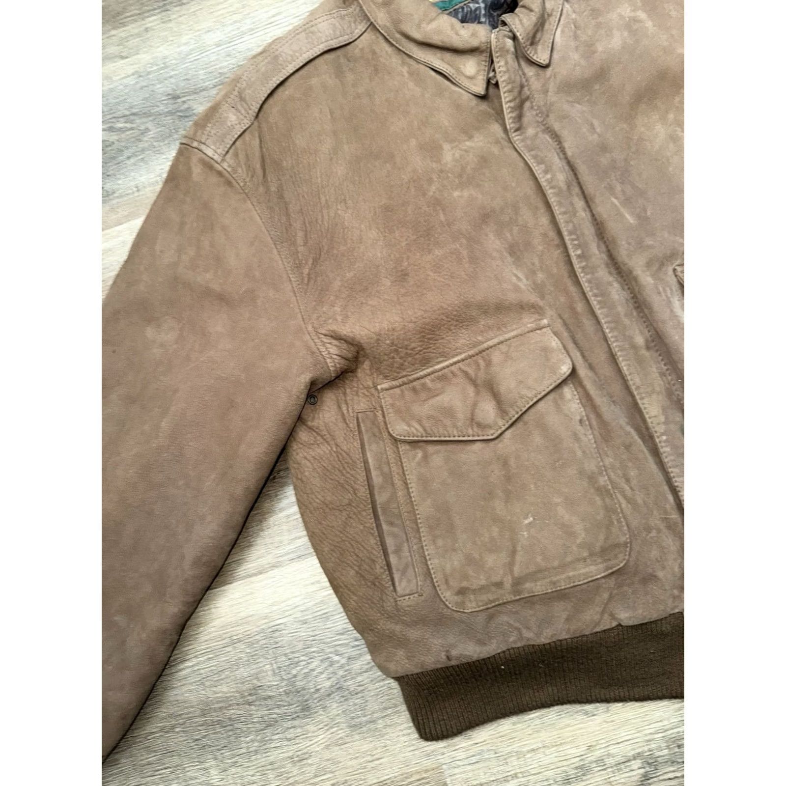Vintage Vintage Cayenne Leather Bomber Jacket - Brown - Mens - XL - Zip - Softshell Size US XL / EU 56 / 4 - 6 Thumbnail