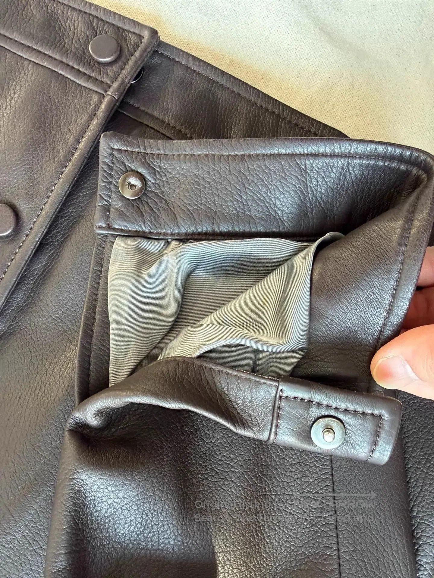 Cesare Attolini Black Leather Jacket with Button Front - Size M. Size US M / EU 48-50 / 2 - 6 Thumbnail