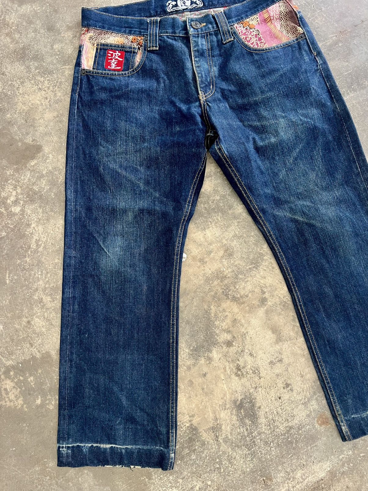 Japanese Brand VINTAGE SKULL JAPANESE TRADITIONAL SELVEDGE KODAMA JEANS Size US 34 / EU 50 - 7 Thumbnail