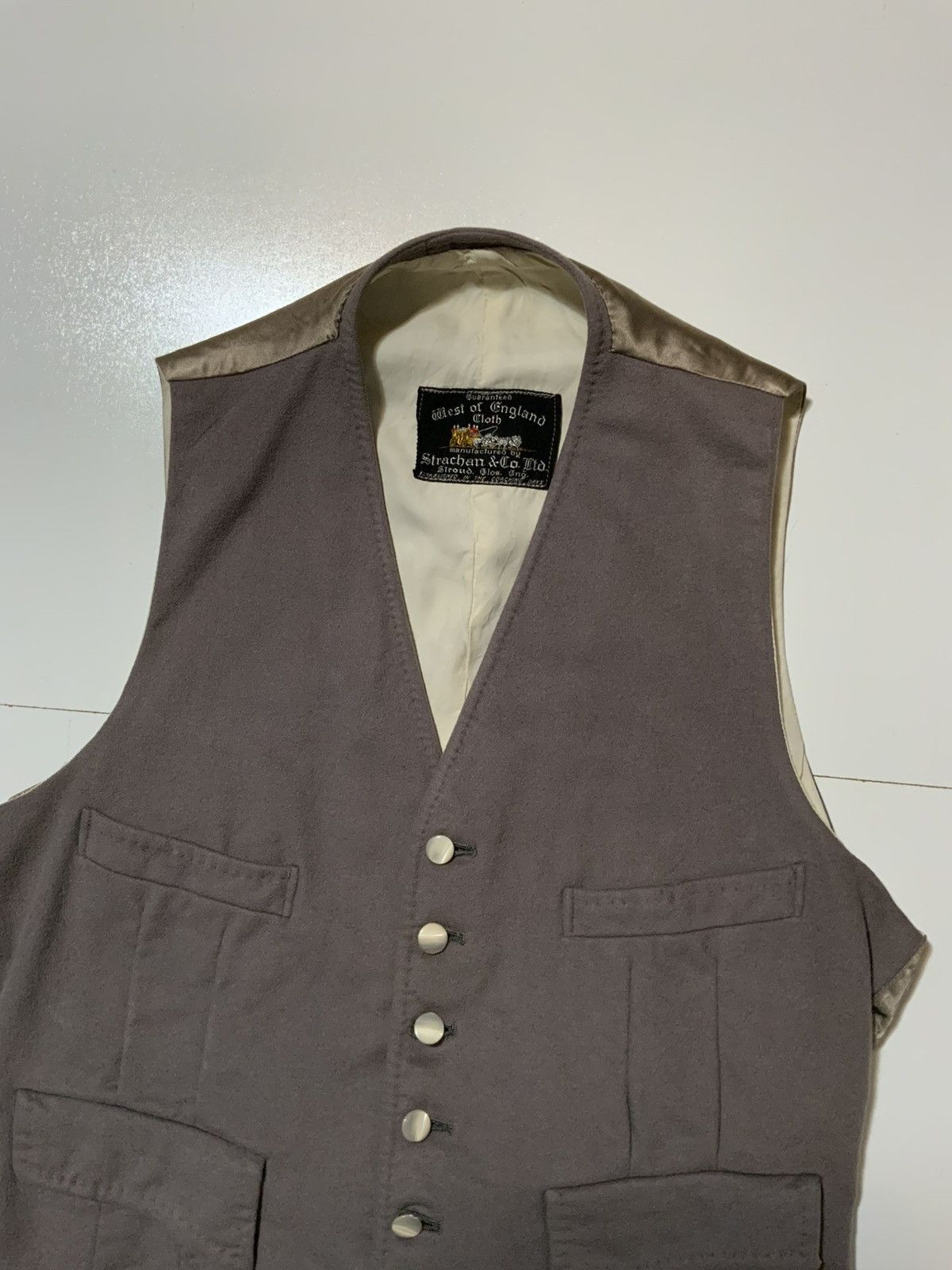 Vintage West Of England Strachan Doeskin Wool Waistcoat Vest Jacket Size US S / EU 44-46 / 1 - 3 Thumbnail