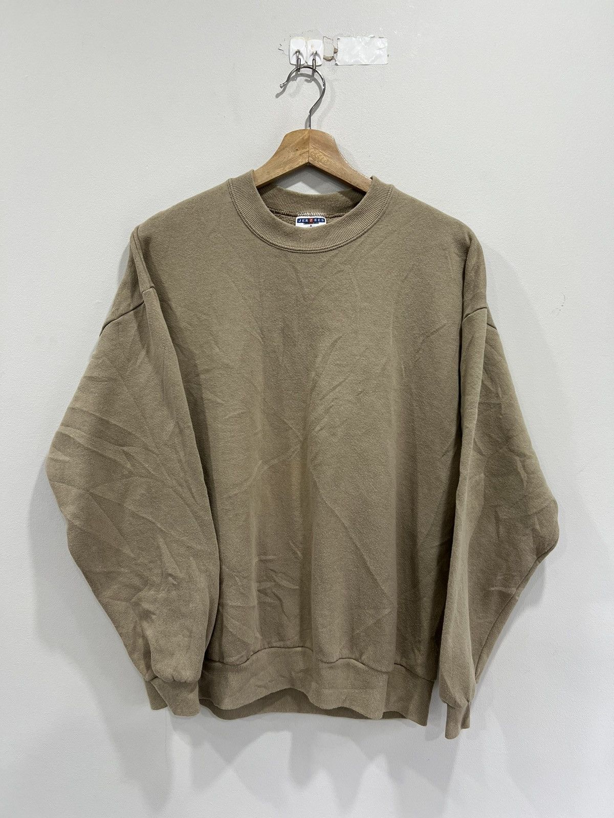 Vintage Vintage 90s Blank Sweater Sweatshirt Tan Brown Size US XL / EU 56 / 4 - 1 Thumbnail