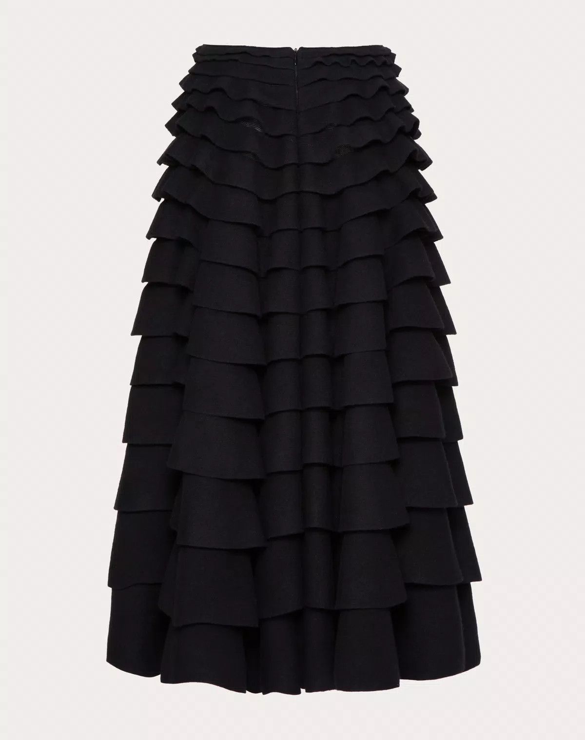 Valentino o1s1wg110426 Viscose and Wool Knit Midi Skirt in Nero Size 30" / US 8 / IT 44 - 2 Thumbnail