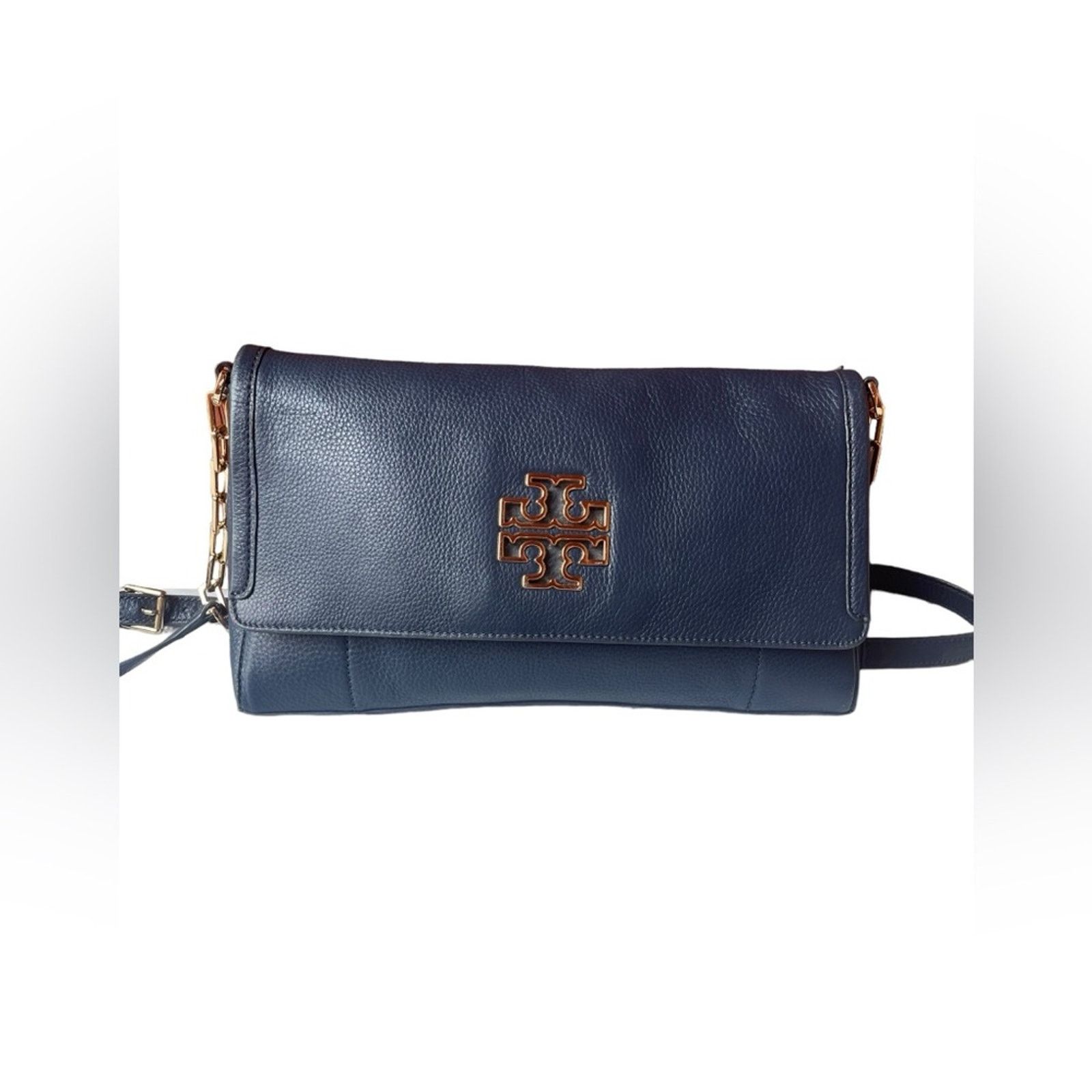 Tory Burch Tory Burch Britten Leather Fold Over Crossbody Bag Size ONE SIZE - 8 Thumbnail