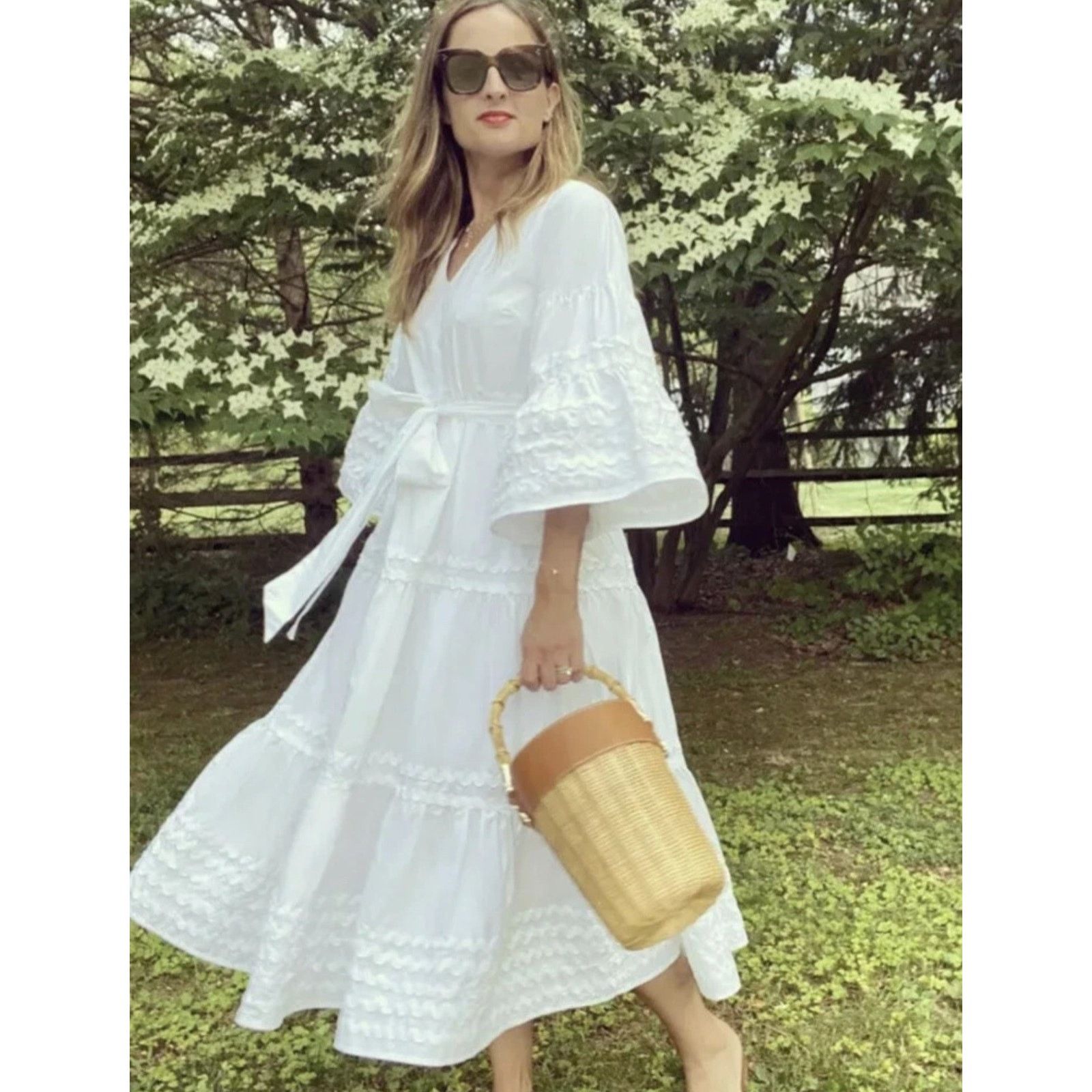 Lisa Marie Fernandez Lisa Marie Fernandez Minimalist Ric Rac Bohemian White Dress Size M / US 6-8 / IT 42-44 - 1 Thumbnail