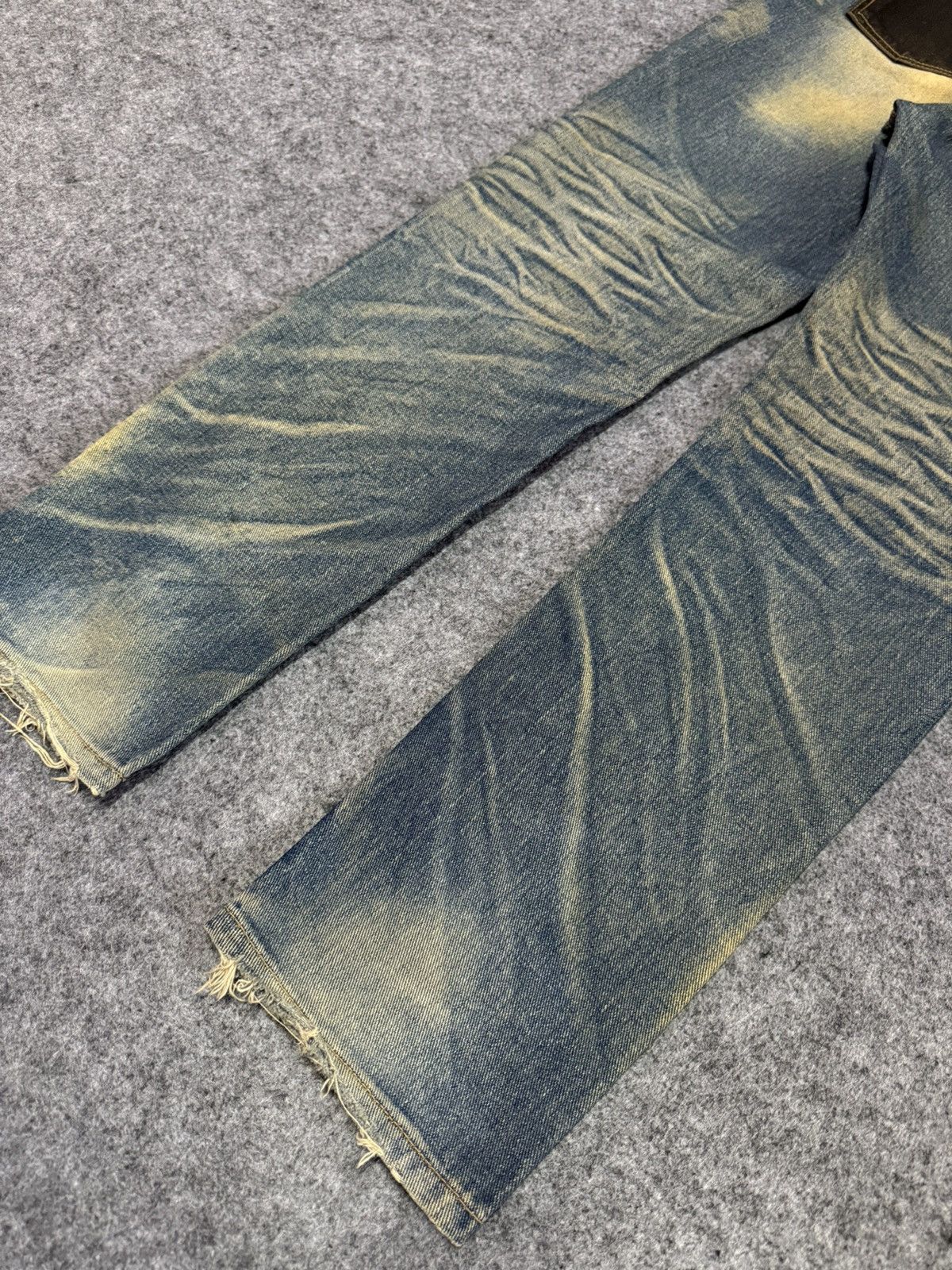 Japanese Brand Joge Martin Japan Mud Wash Rusty Patchwork Tapered Jeans Size US 31 - 13 Thumbnail