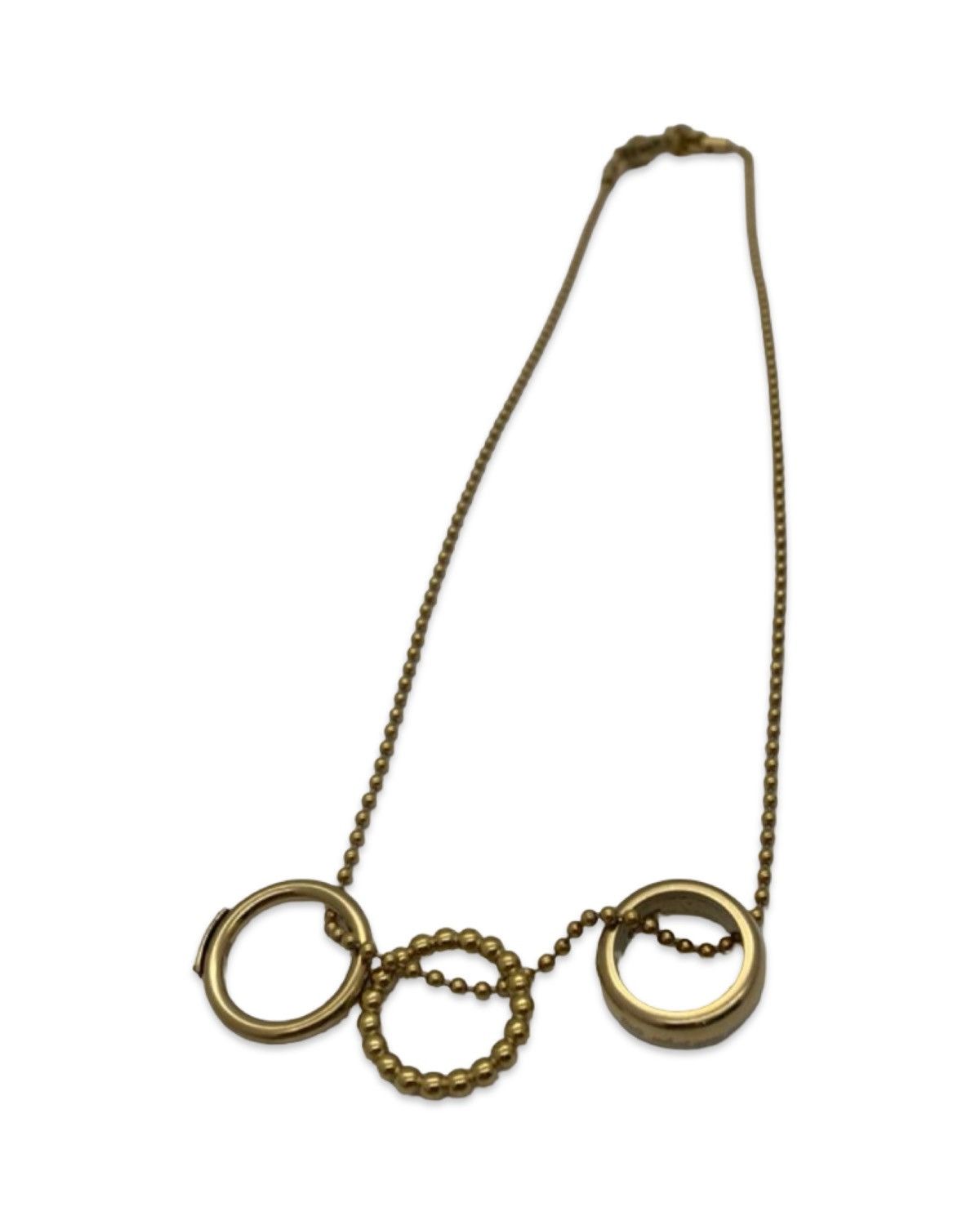 Dolce & Gabbana Triple Charm Gold Plated Multi Ring Necklace Size ONE SIZE - 1 Thumbnail