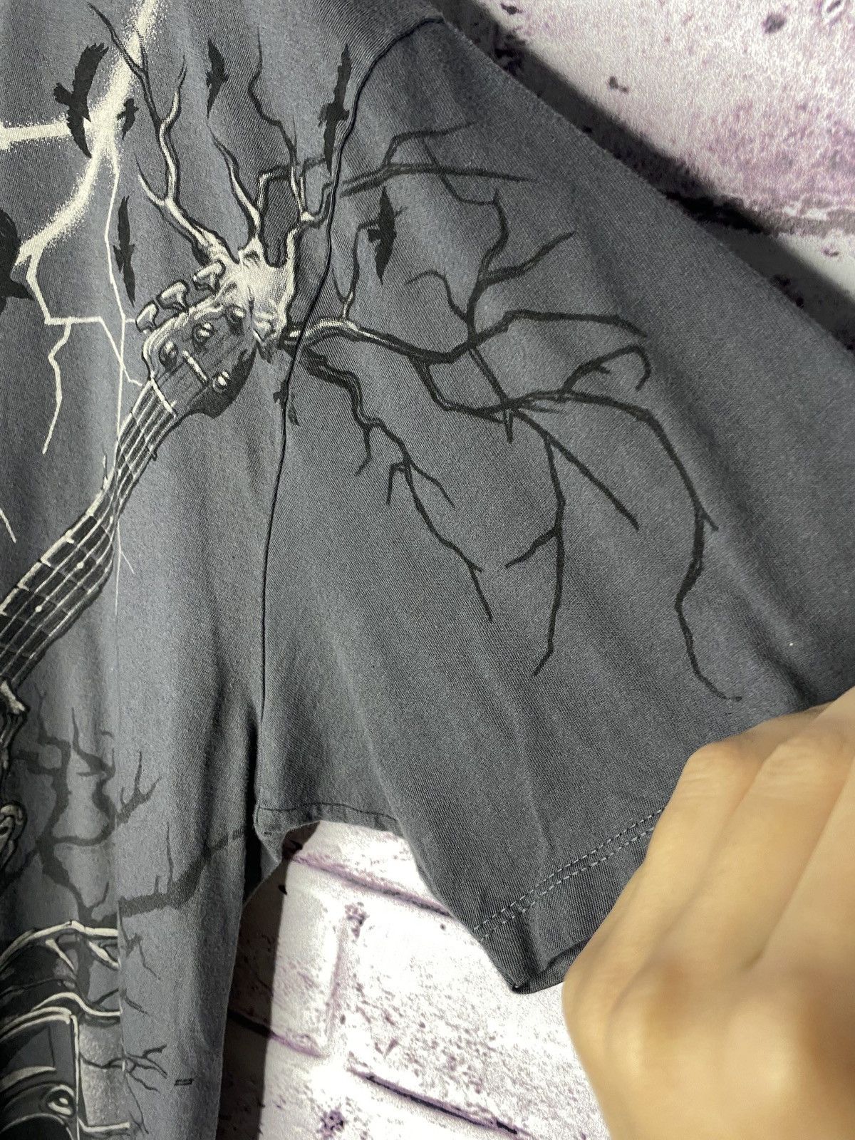 Band Tees 90s T-Shirt Mens Gray Skeleton Music Rock And Roll Grim Size US L / EU 52-54 / 3 - 6 Thumbnail
