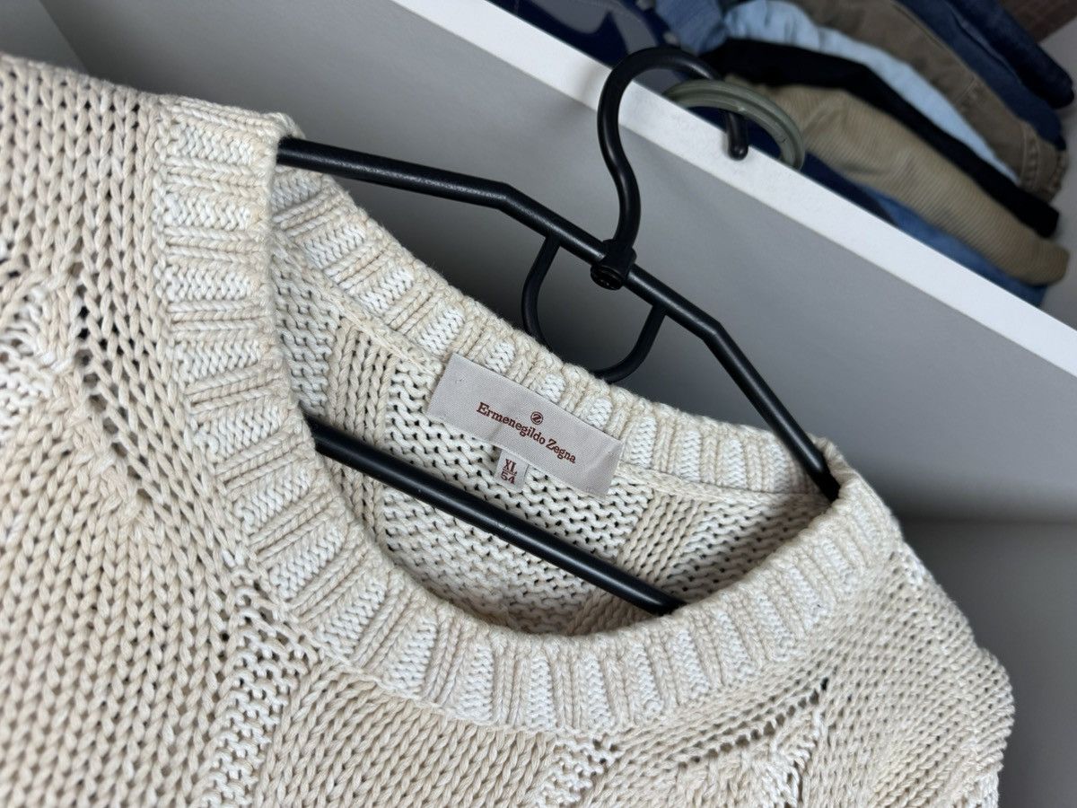 Ermenegildo Zegna Ermenegildo Zegna Men’s Cotton Cable Knit Sweater Size US XL / EU 56 / 4 - 3 Thumbnail
